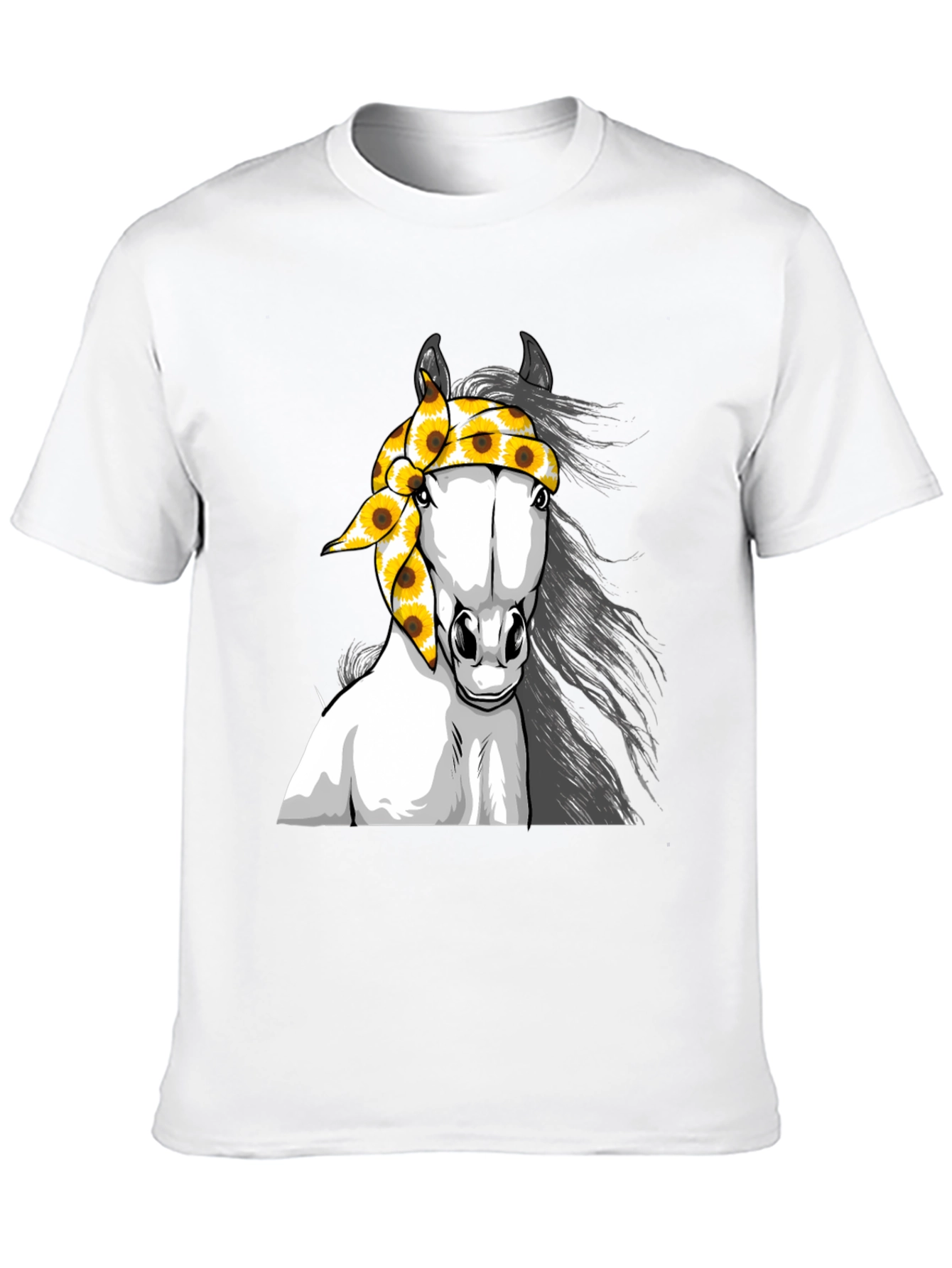 Horse Sunflower Bandana Graphic Tee