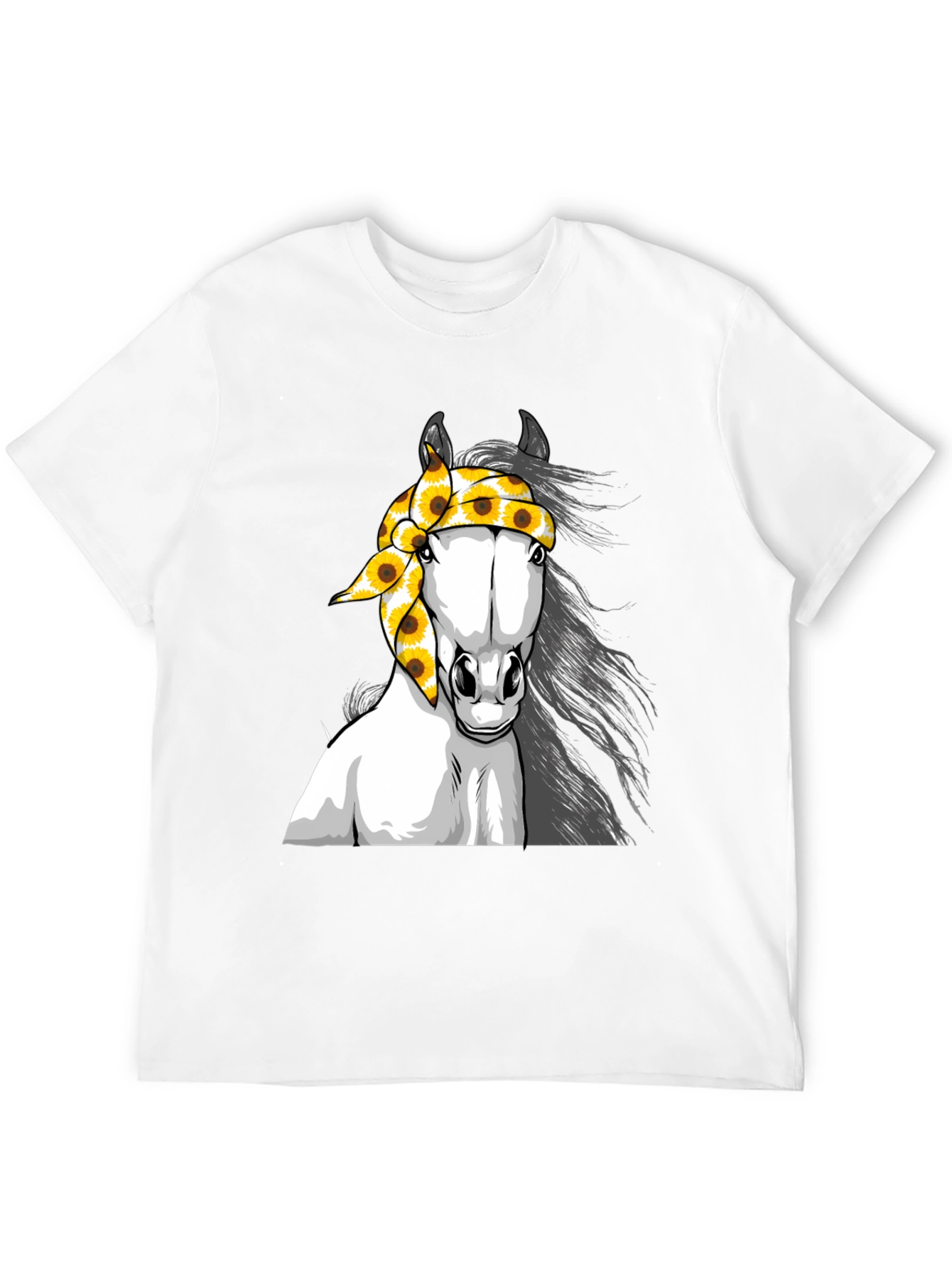 Horse Sunflower Bandana Graphic Tee