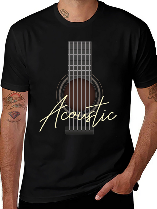 Acoustic Guitar Graphic Tee - Musician T-Shirt