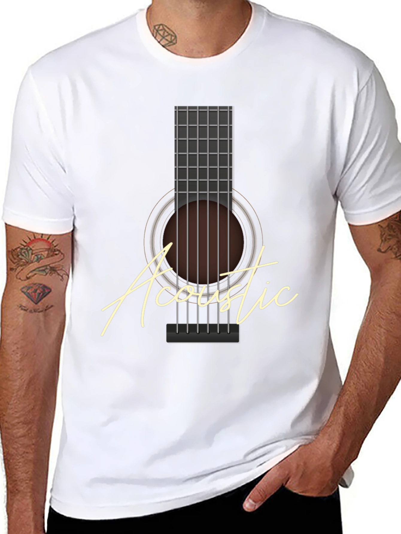 Acoustic Guitar Graphic Tee - Musician T-Shirt