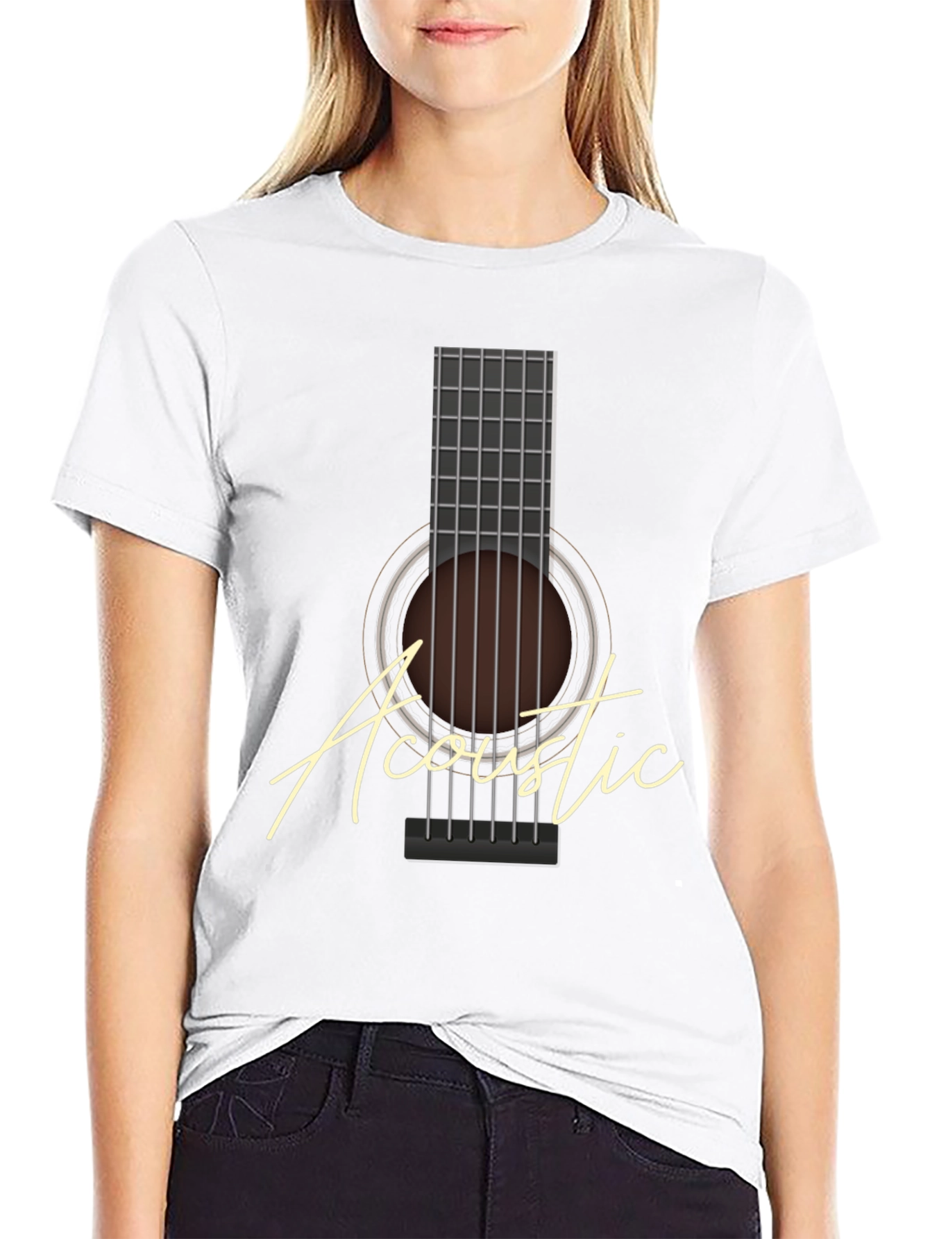 Acoustic Guitar Graphic Tee - Musician T-Shirt