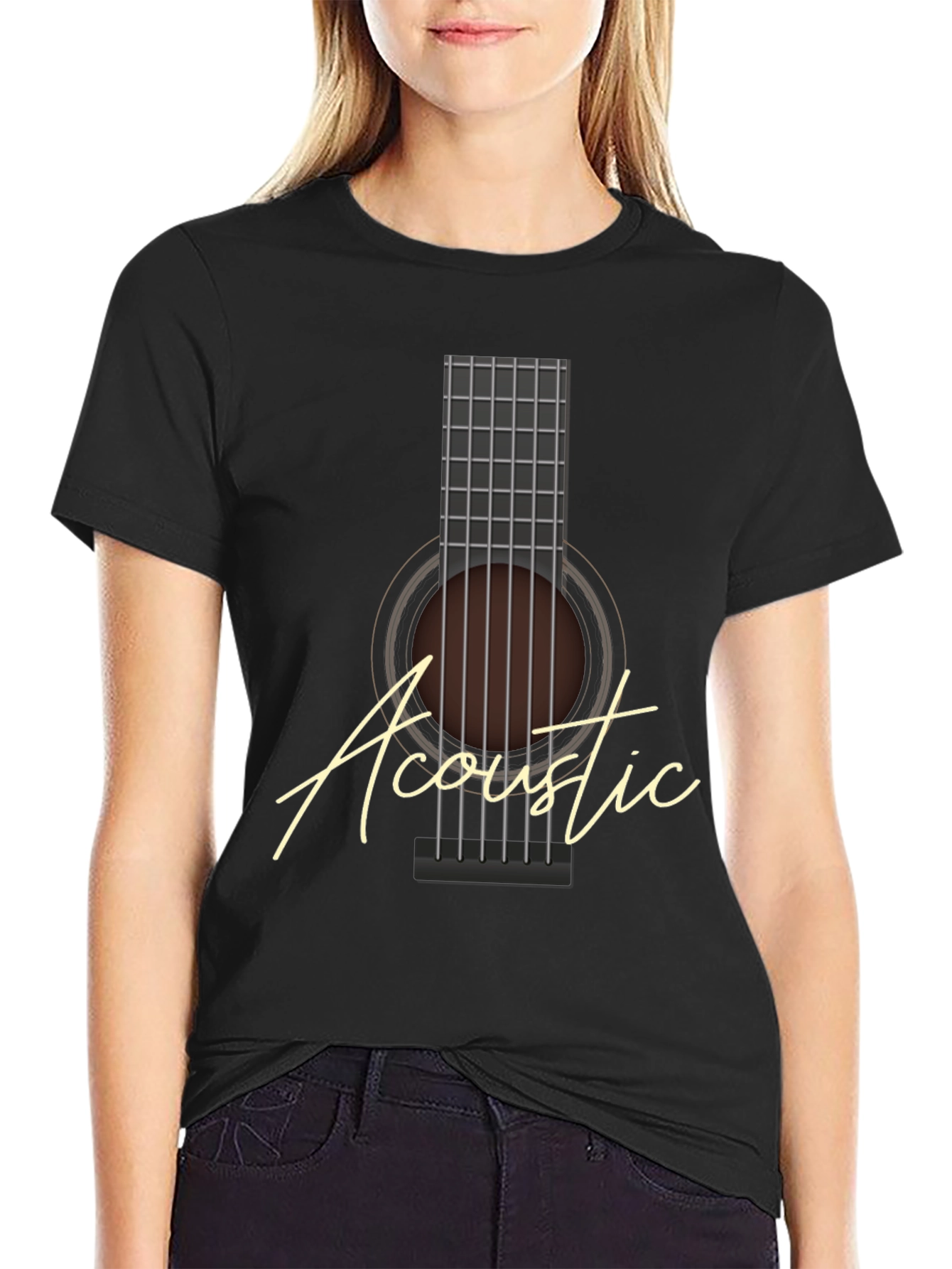 Acoustic Guitar Graphic Tee - Musician T-Shirt