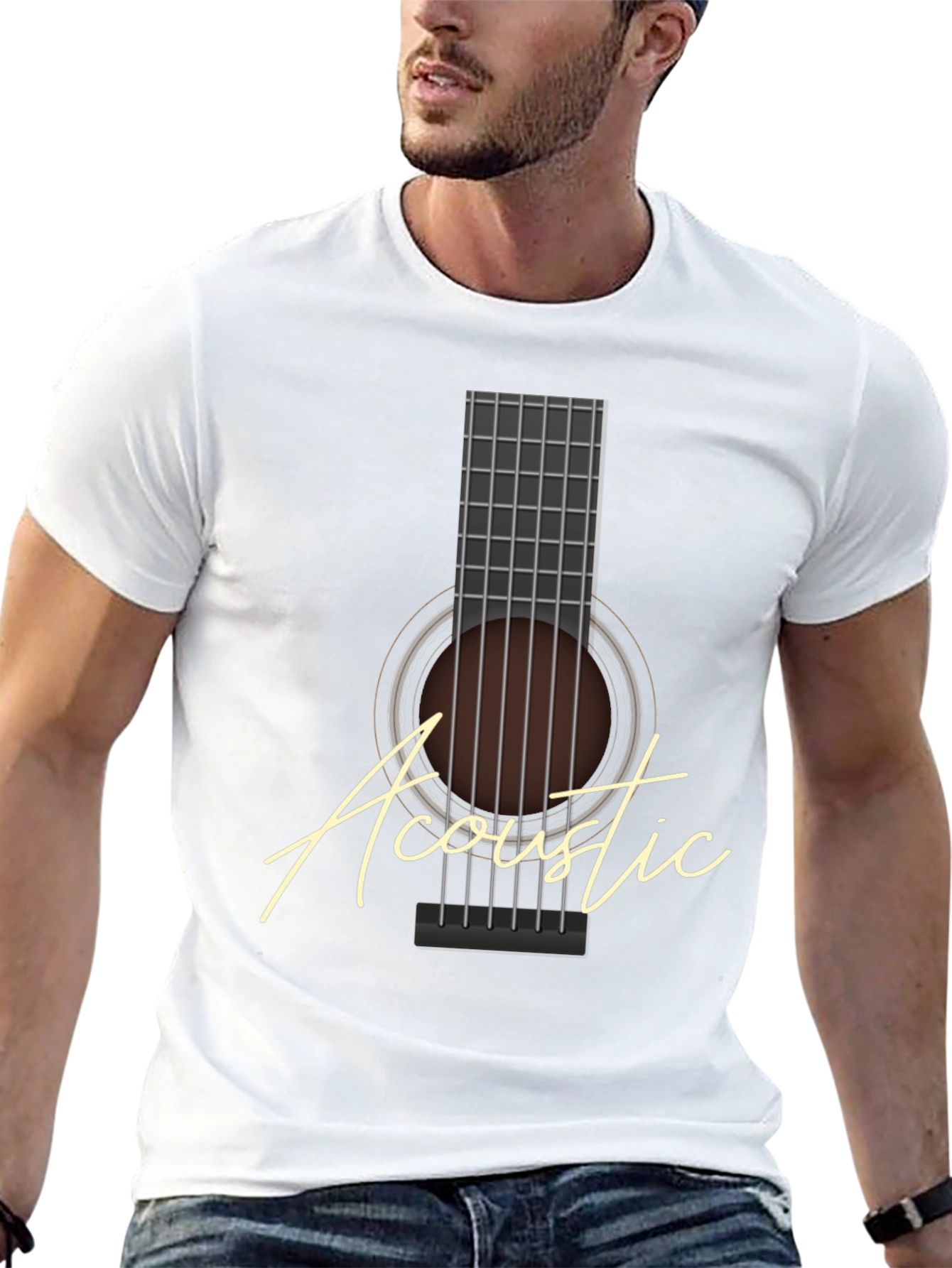 Acoustic Guitar Graphic Tee - Musician T-Shirt