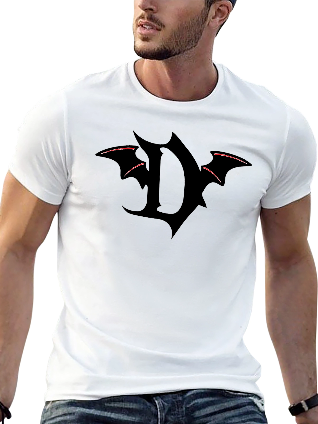 Edgy D Batwing Graphic Tee - Black