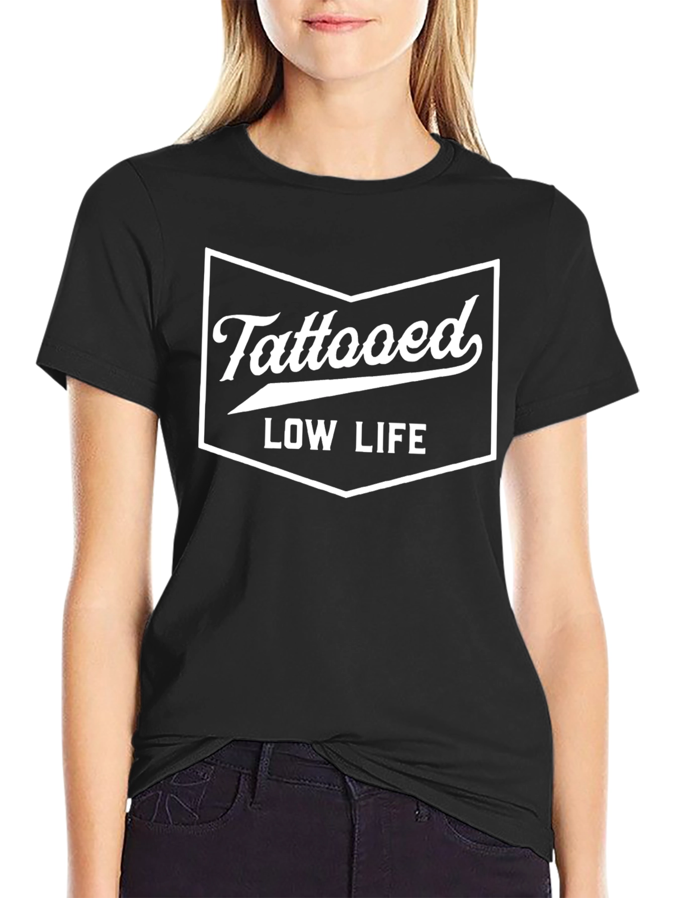 Tattooed Low Life Graphic T-Shirt - Black Cotton Tee