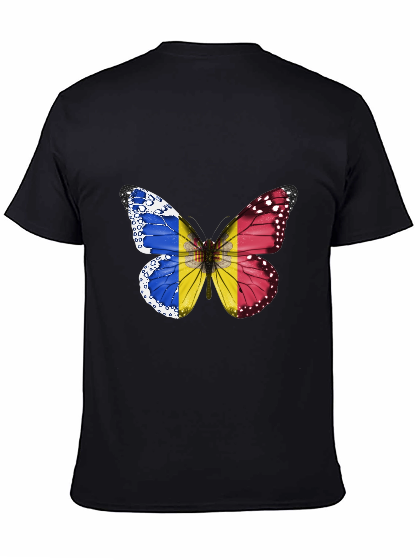 Butterfly Romania Flag Graphic T-Shirt