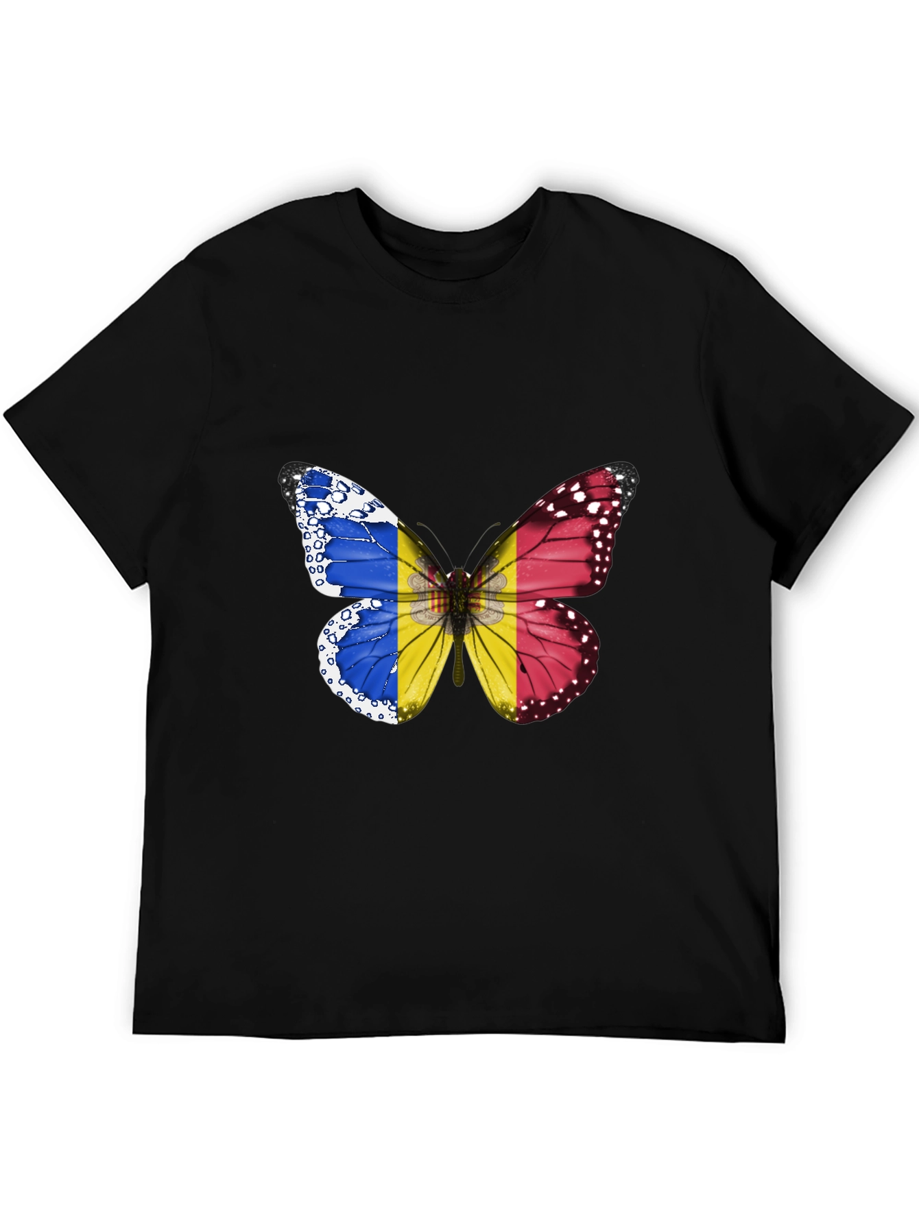 Butterfly Romania Flag Graphic T-Shirt