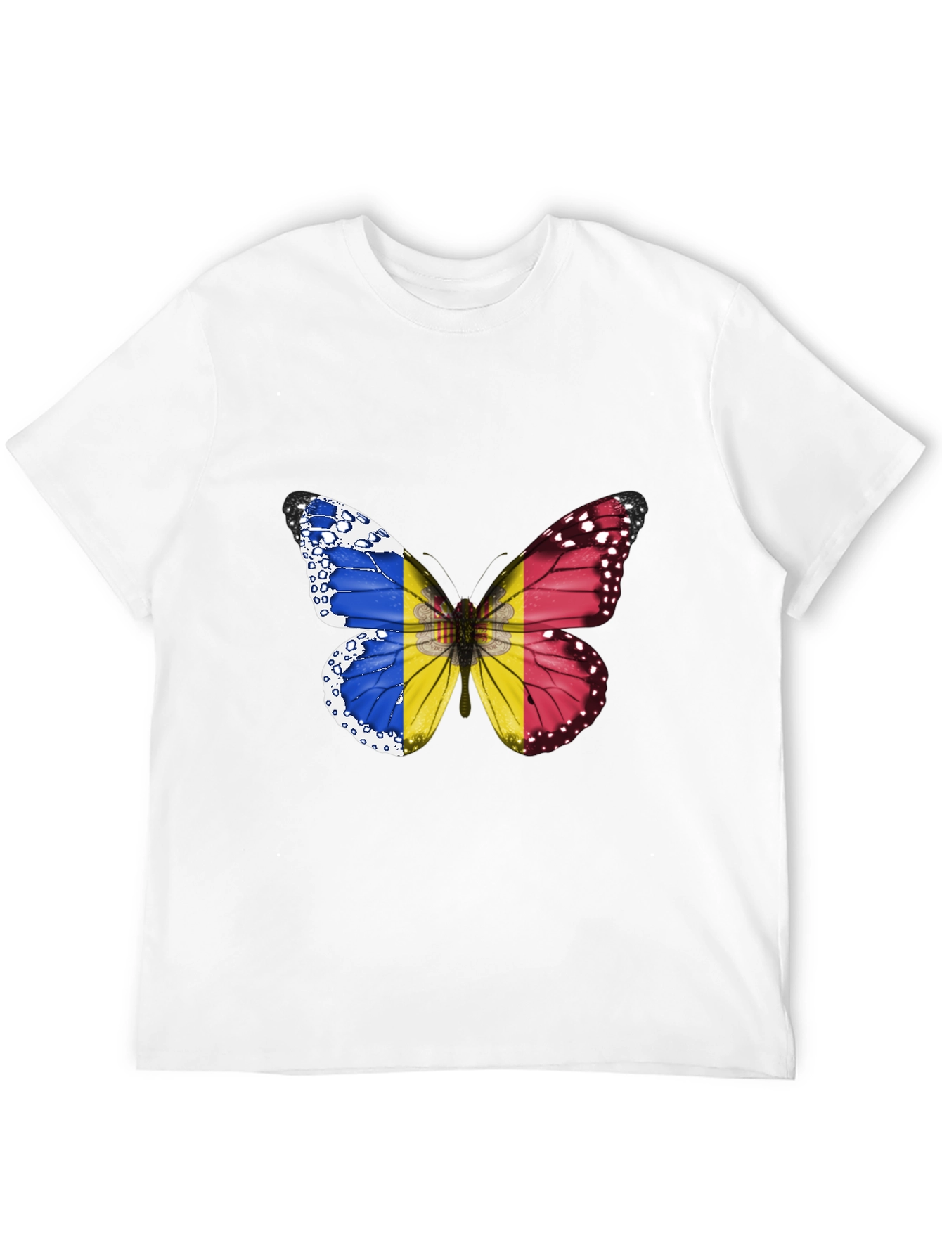 Butterfly Romania Flag Graphic T-Shirt
