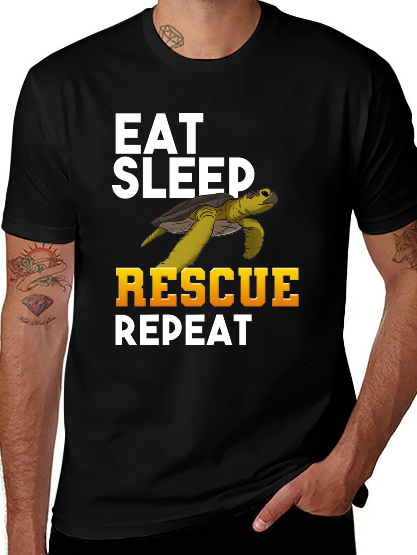 Eat Sleep Rescue Repeat Turtle T-Shirt