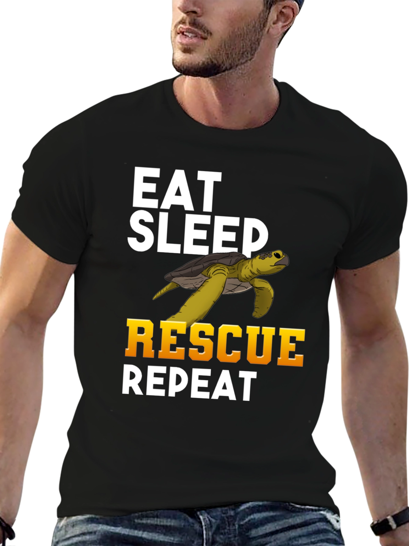 Eat Sleep Rescue Repeat Turtle T-Shirt