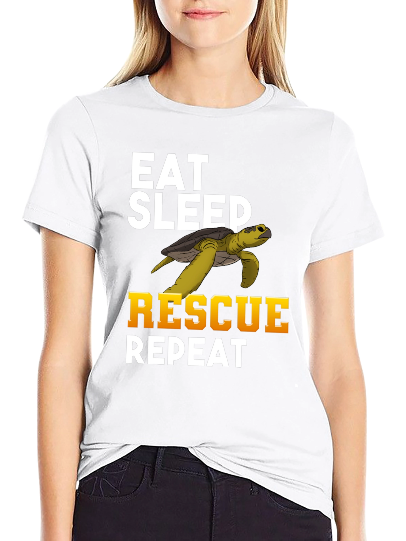 Eat Sleep Rescue Repeat Turtle T-Shirt