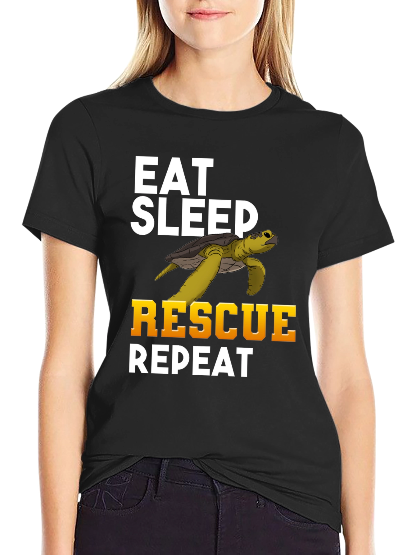 Eat Sleep Rescue Repeat Turtle T-Shirt