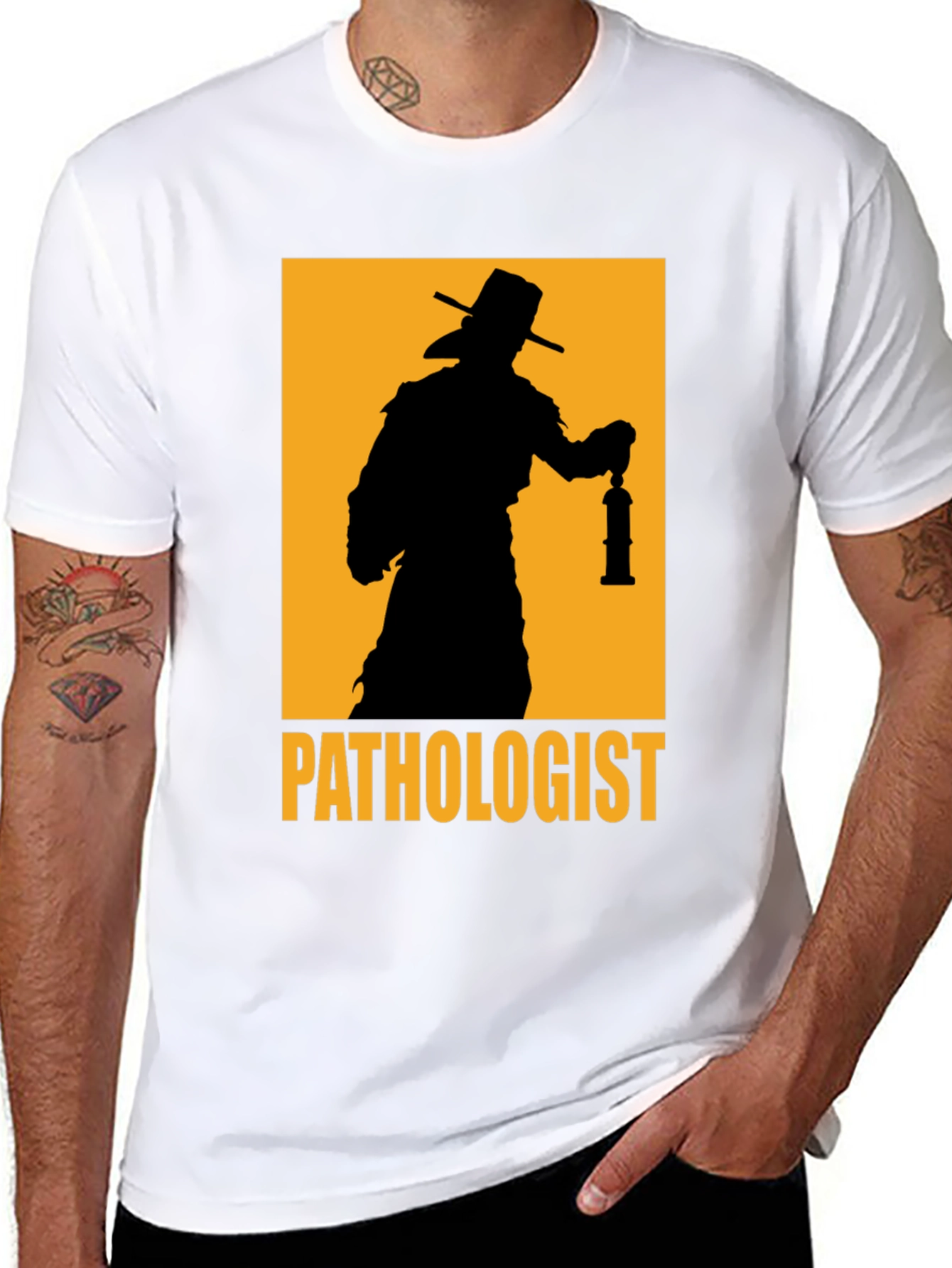 Pathologist T-Shirt - Plague Doctor Silhouette