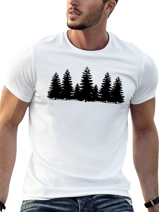 Evergreen Forest Graphic Tee - Black