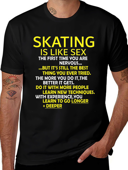 Skating is Like Sex Graphic T-Shirt