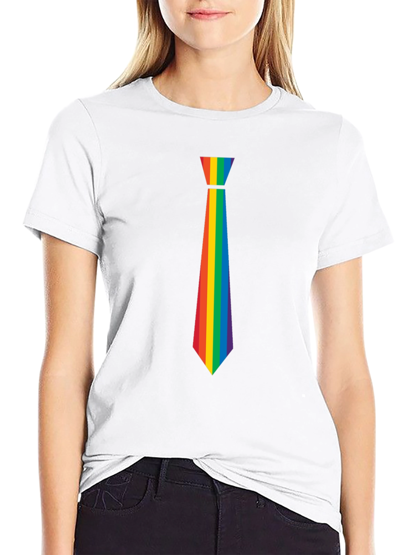 Rainbow Tie Graphic Tee - Pride Month Apparel