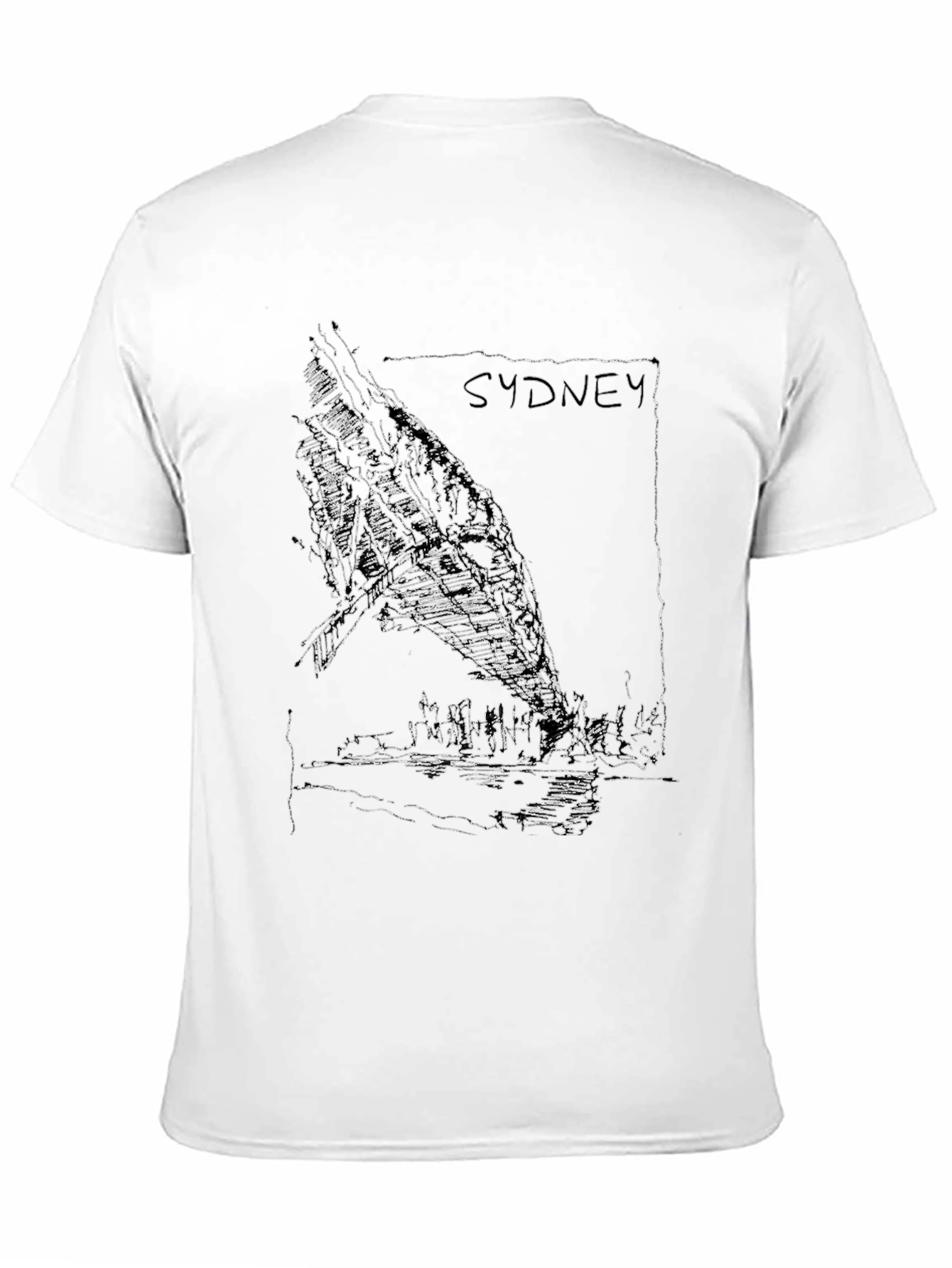 Sydney Skyline Graphic Tee - Black Cotton T-Shirt