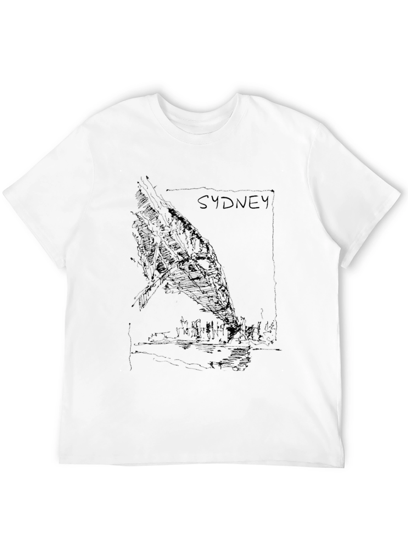 Sydney Skyline Graphic Tee - Black Cotton T-Shirt
