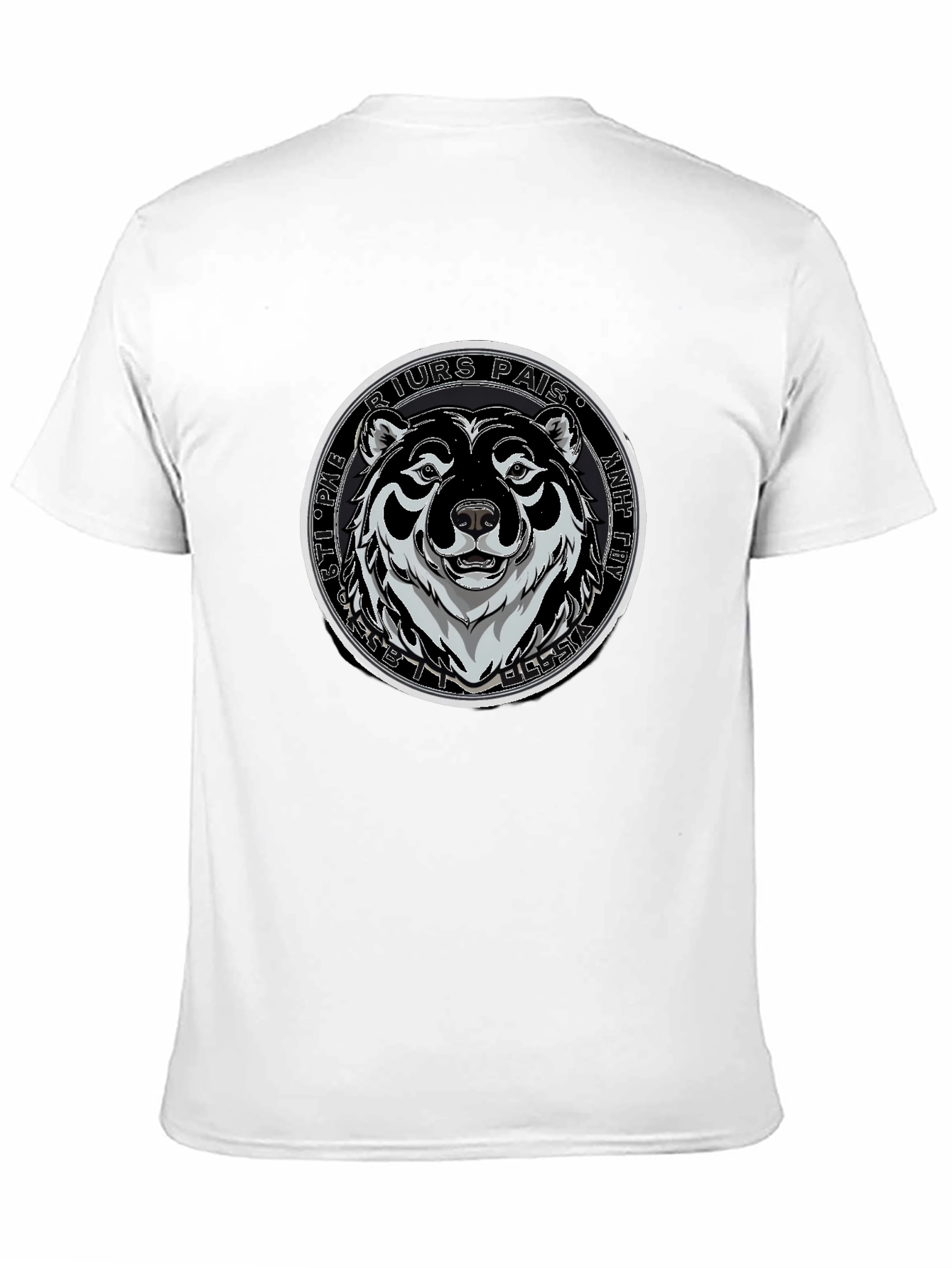 Bear Graphic Black T-Shirt - Mens Crew Neck