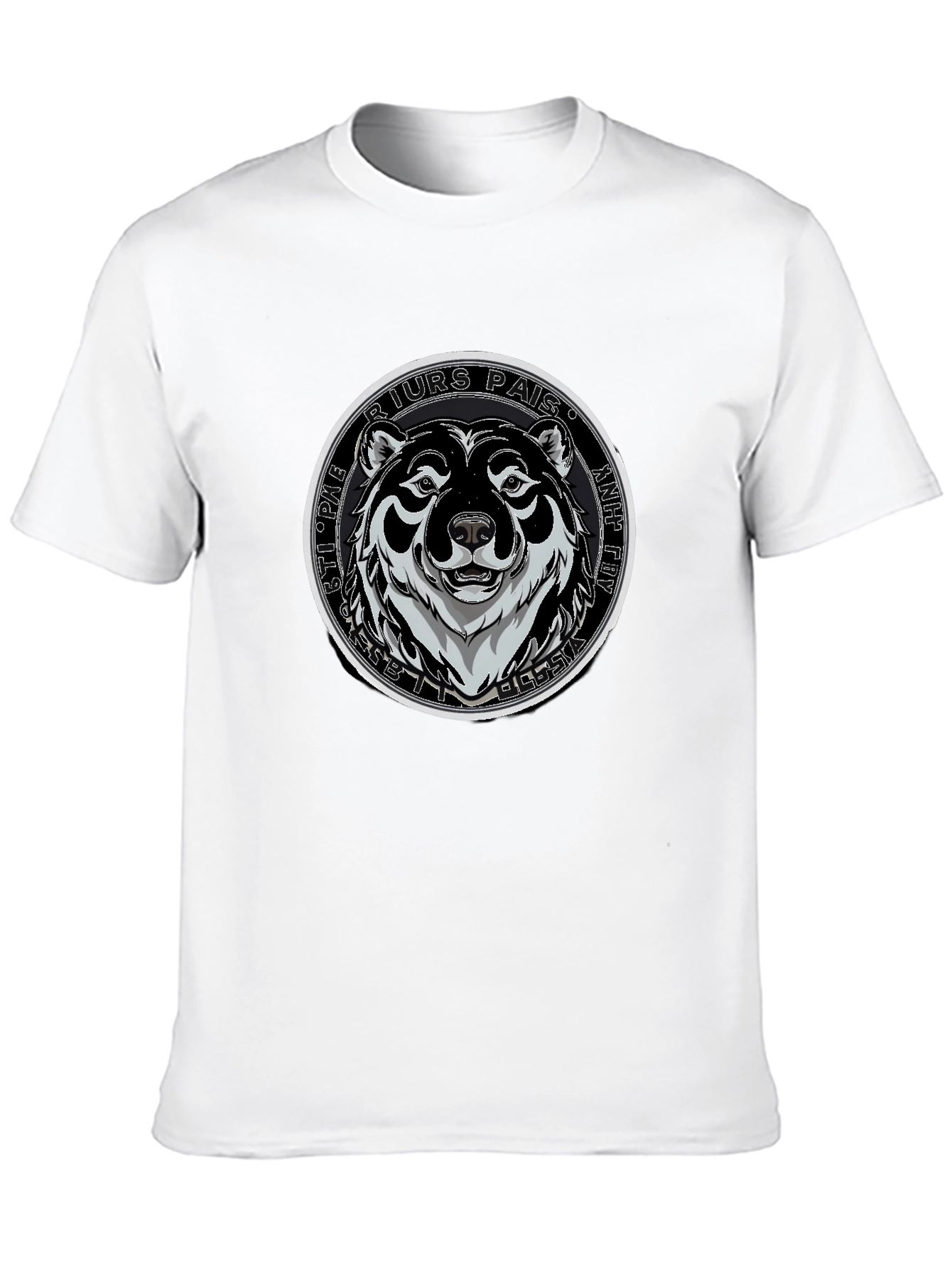 Bear Graphic Black T-Shirt - Mens Crew Neck