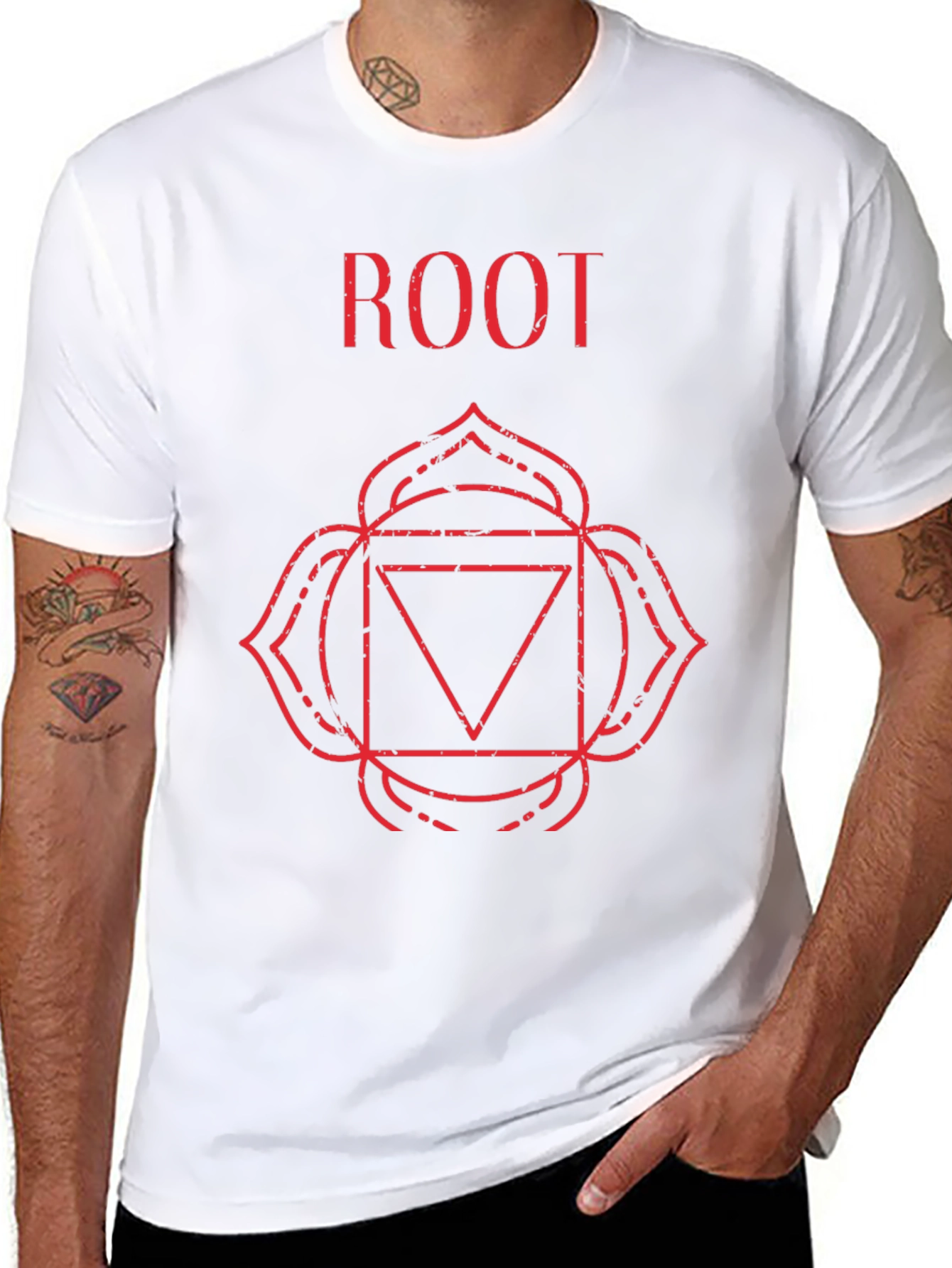 Root Chakra T-Shirt - Black Cotton Spiritual Tee