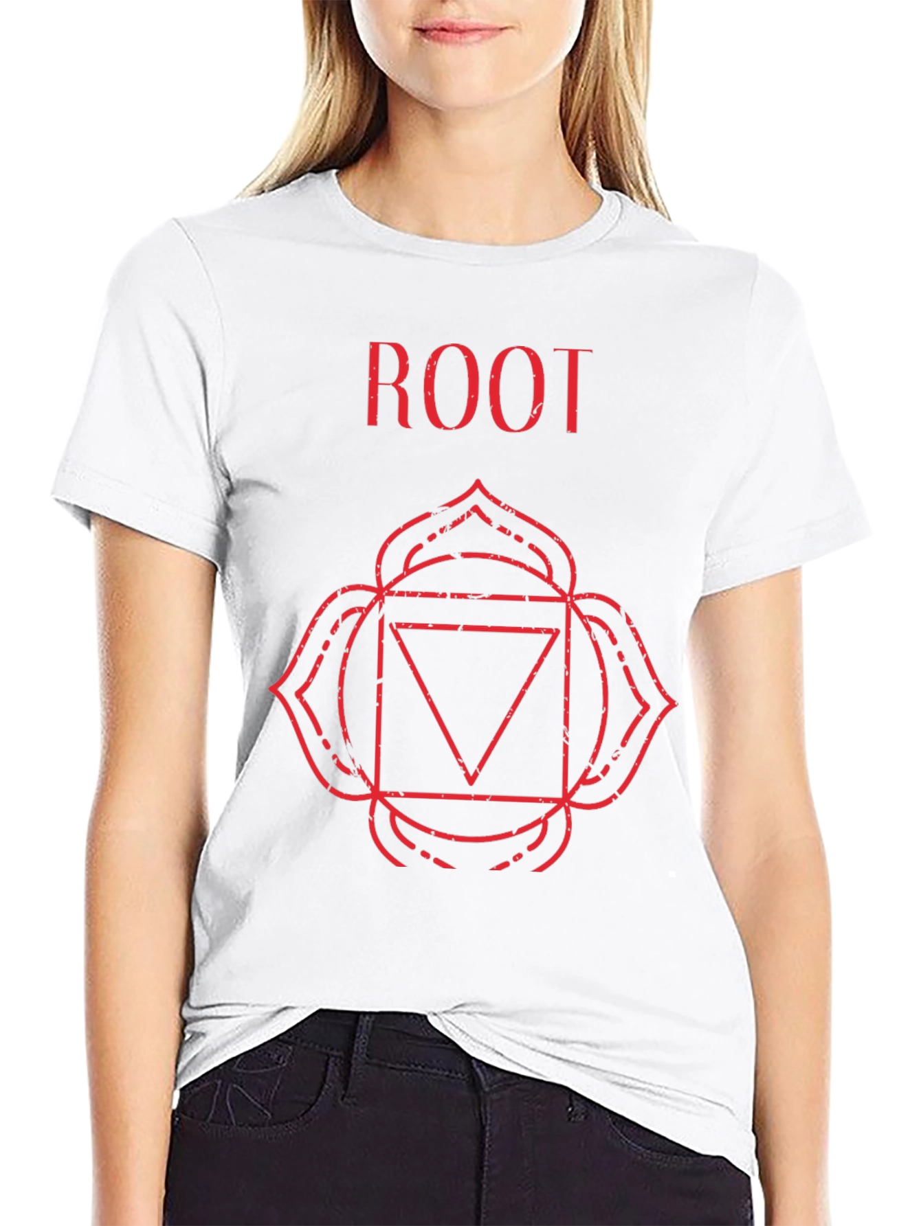 Root Chakra T-Shirt - Black Cotton Spiritual Tee