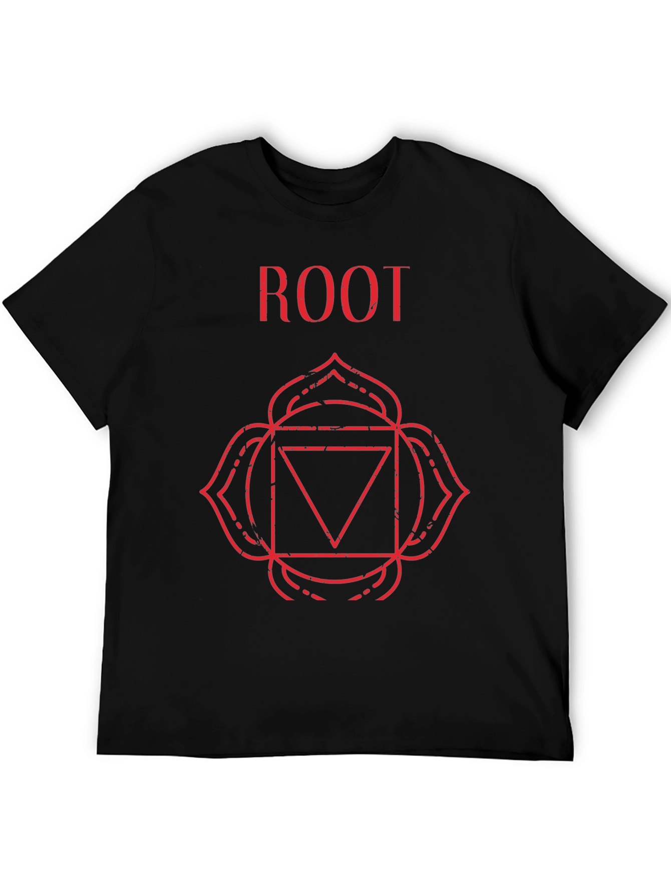 Root Chakra T-Shirt - Black Cotton Spiritual Tee