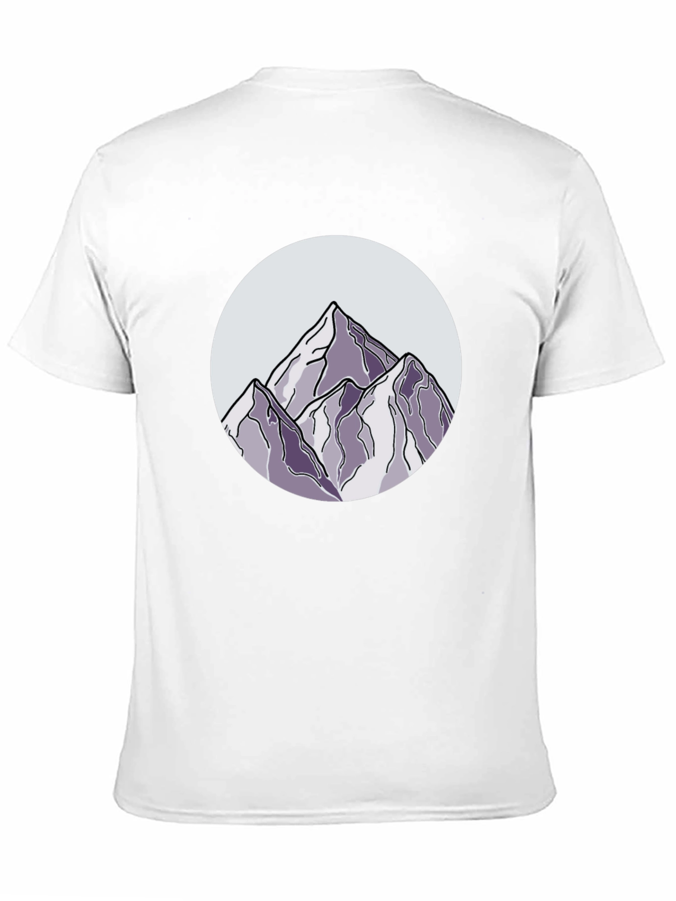 Mountain Peak Graphic Tee - Black Cotton Casual Shirt