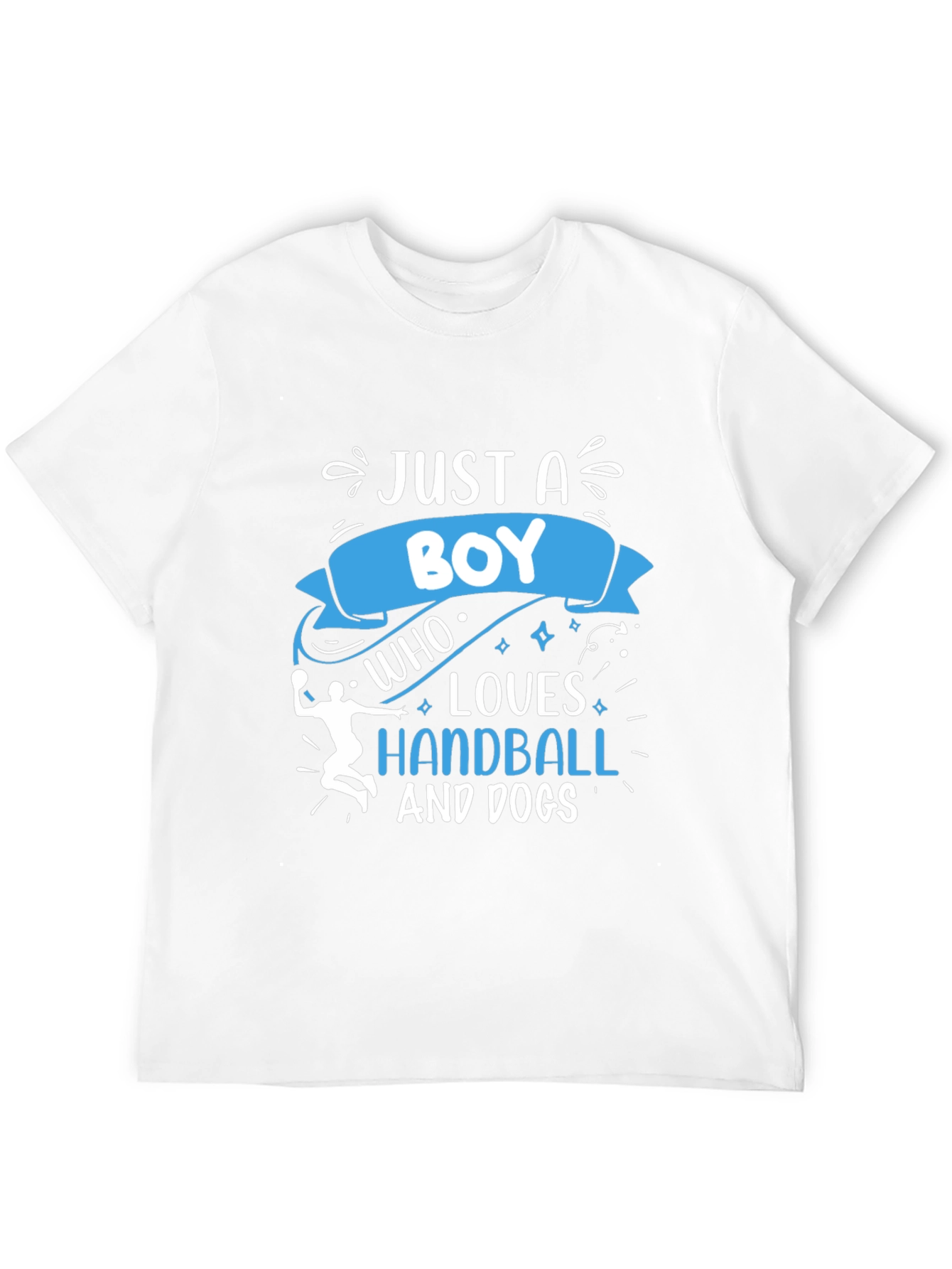Boy Who Loves Handball and Dogs Black T-Shirt