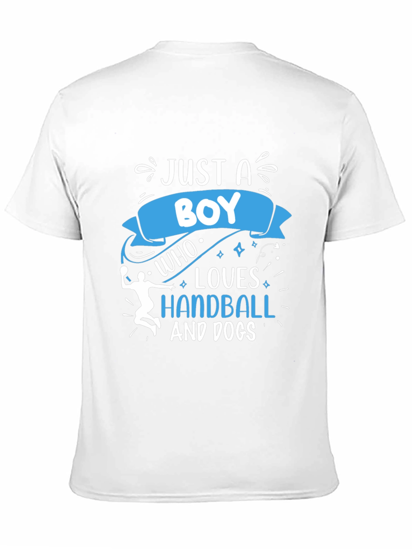 Boy Who Loves Handball and Dogs Black T-Shirt