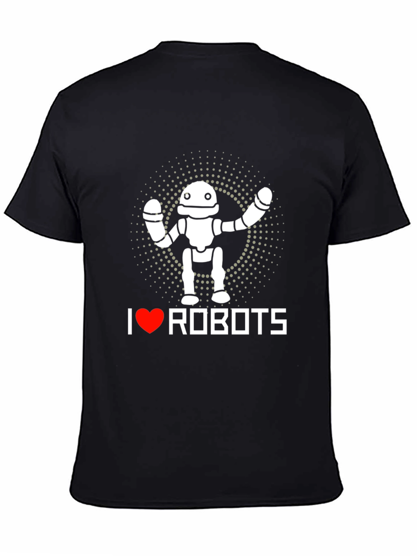 I Heart Robots Graphic T-Shirt - Black Crew Neck