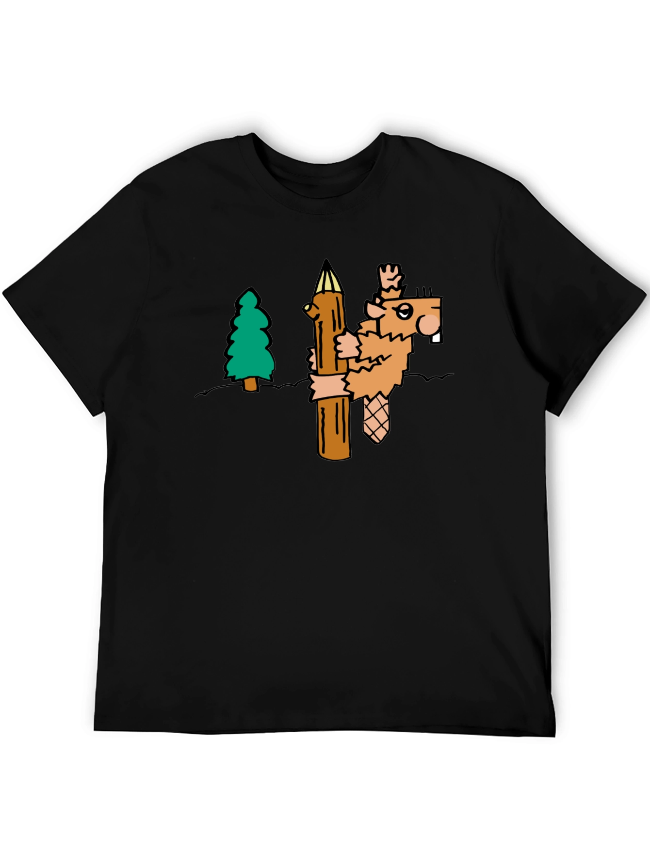Funny Beaver T-Shirt - Cartoon Woodcutter Tee