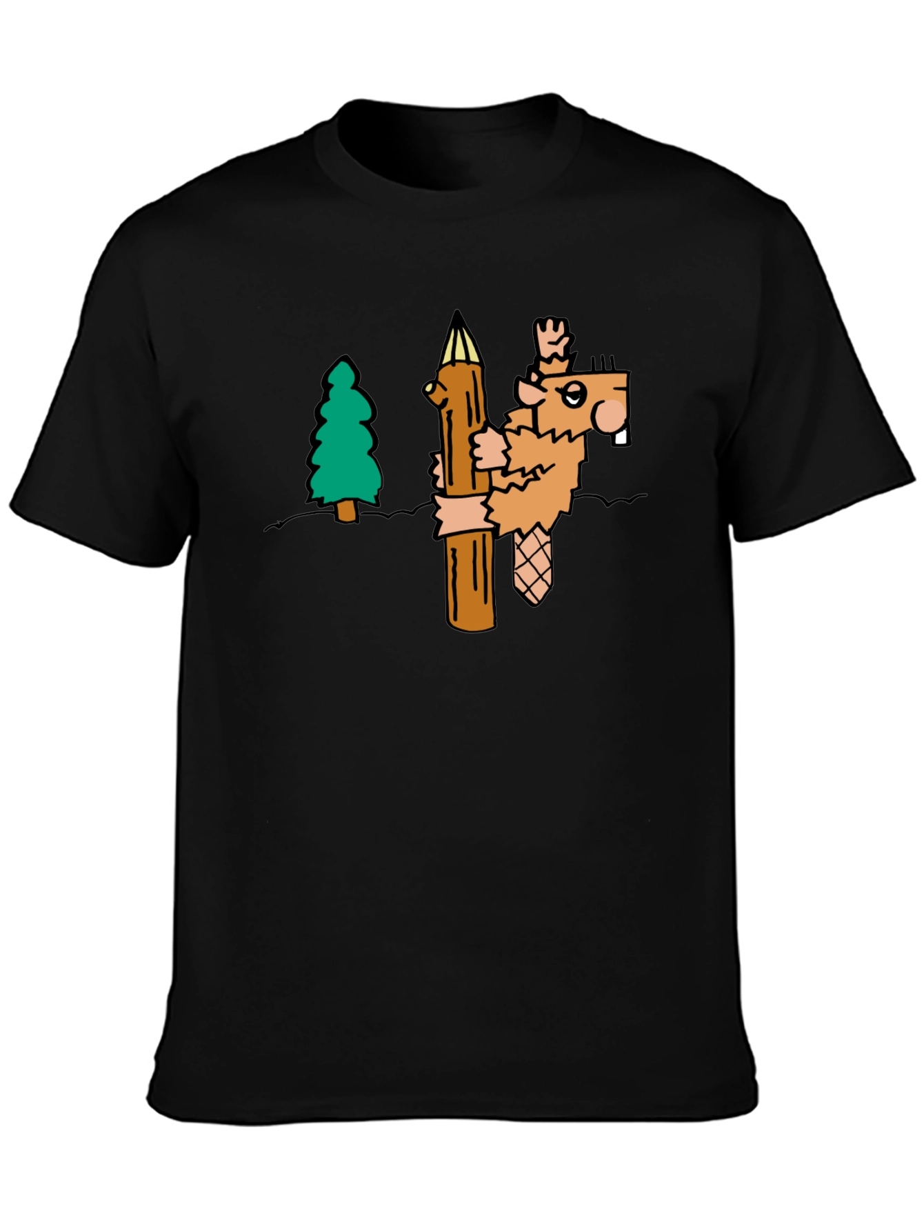 Funny Beaver T-Shirt - Cartoon Woodcutter Tee