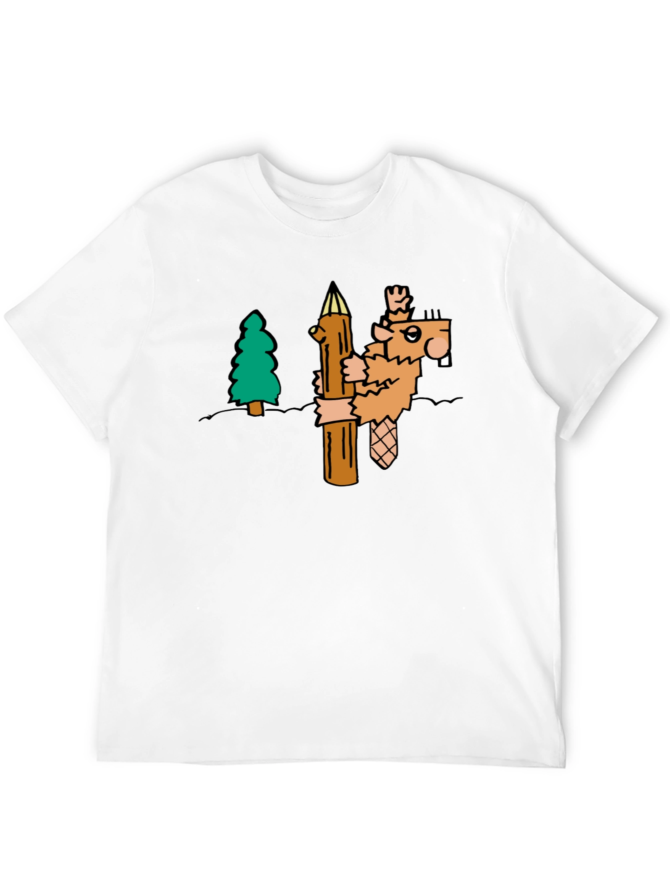 Funny Beaver T-Shirt - Cartoon Woodcutter Tee
