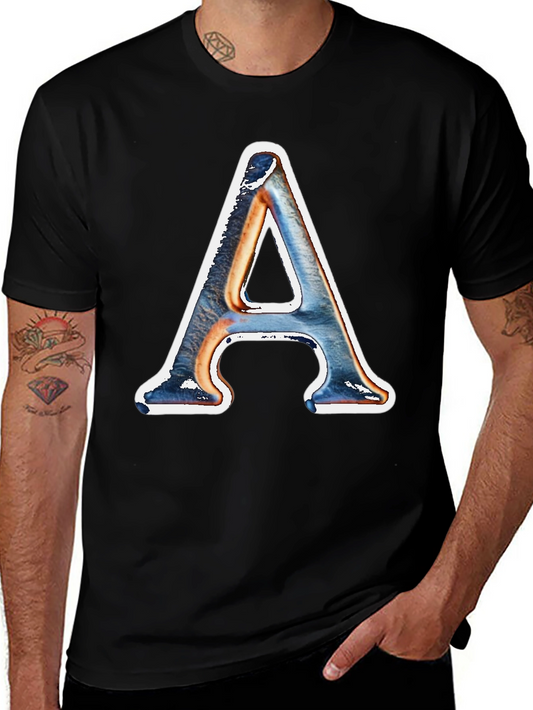Letter A Graphic Print Tee - Stylish Casual Wear
