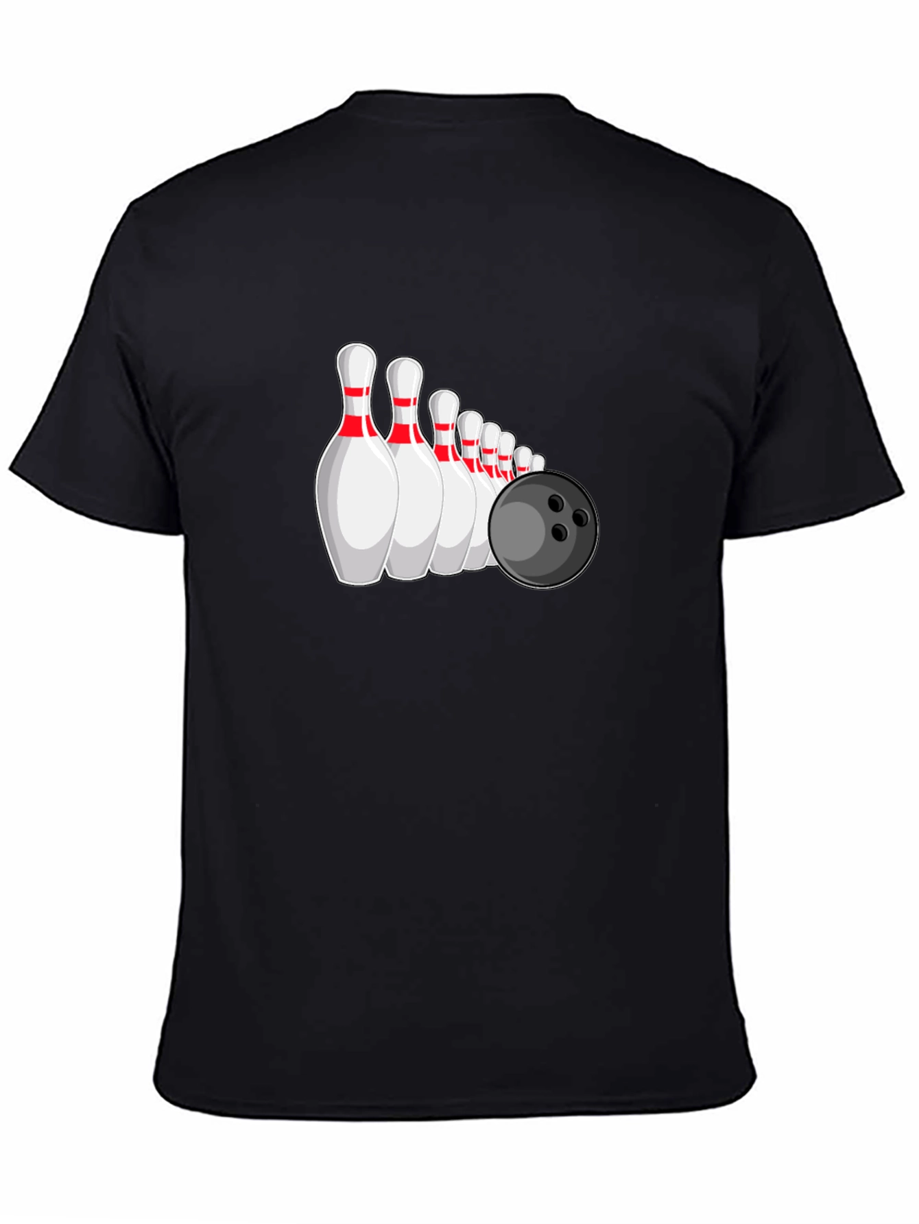 Bowling Pins & Ball Graphic Tee - Black