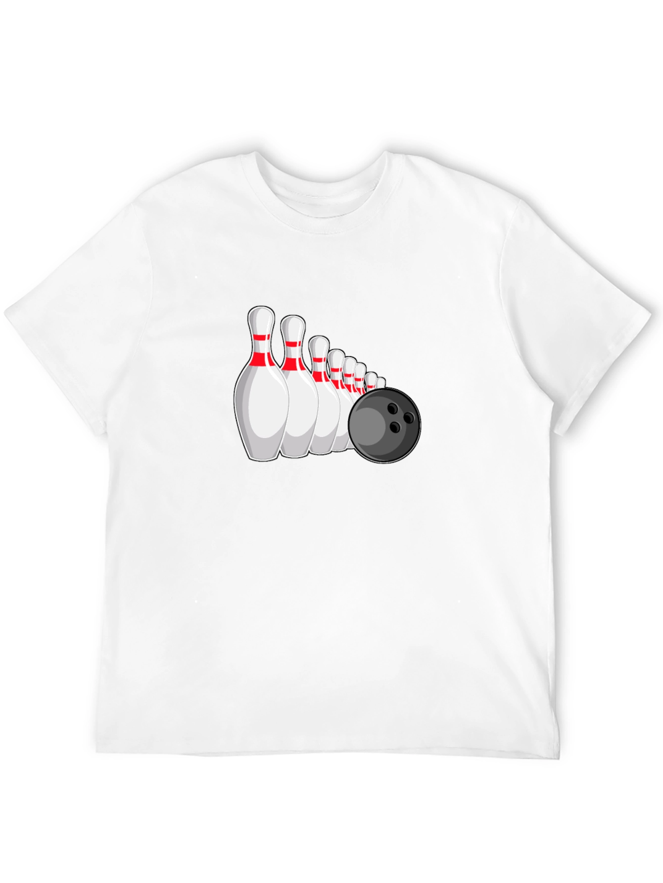 Bowling Pins & Ball Graphic Tee - Black