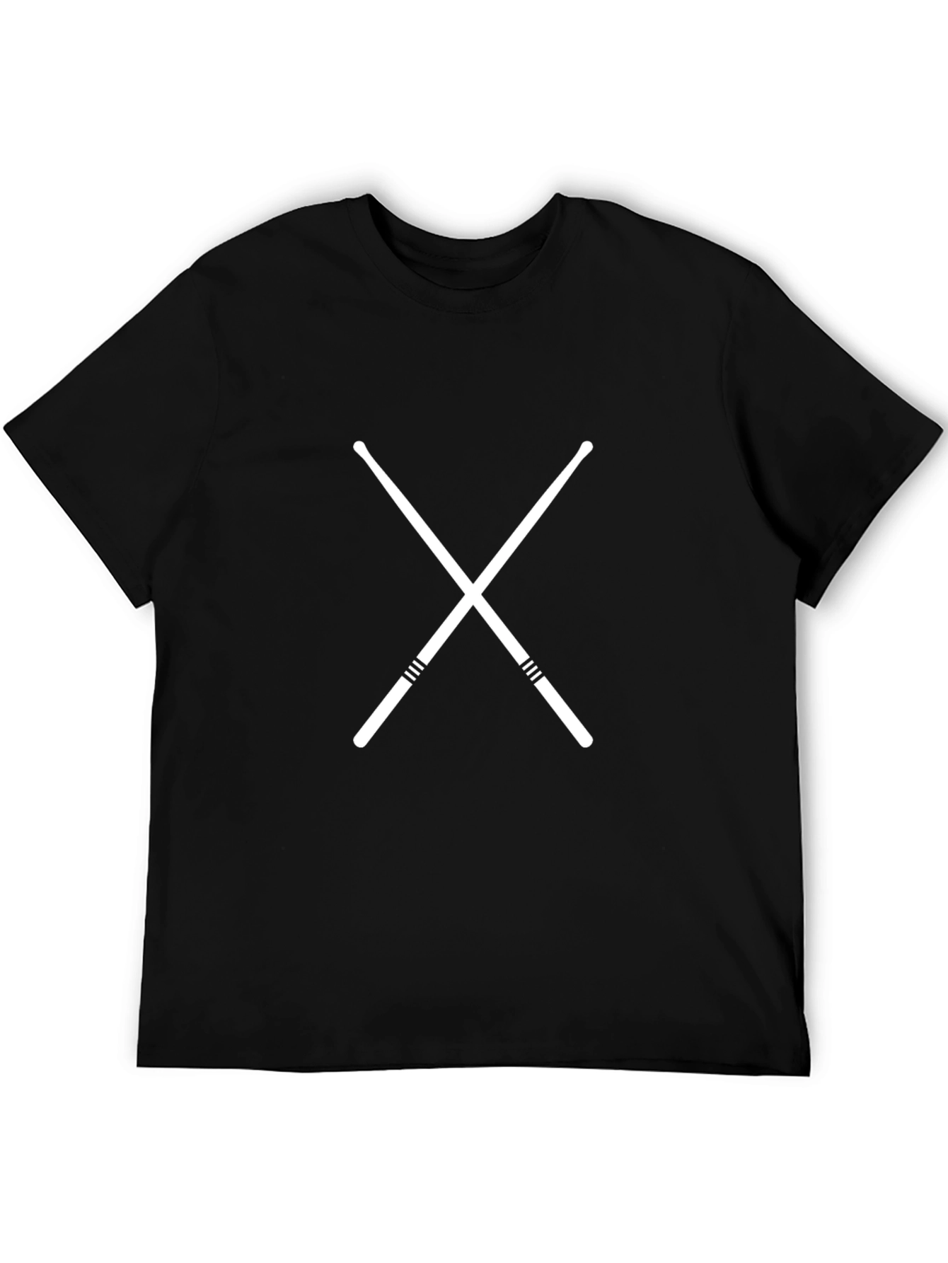 Drumsticks Graphic Tee - Black Cotton T-Shirt