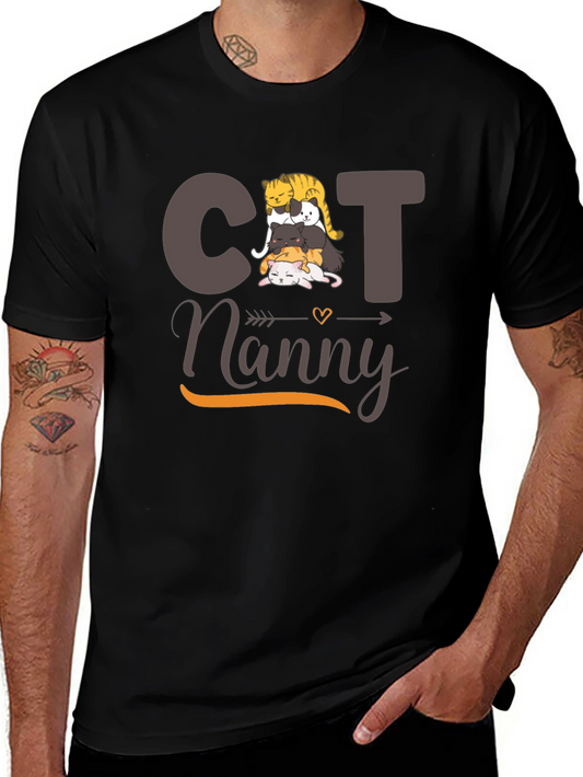 Cat Nanny T-Shirt - Cute Cat Stack Design