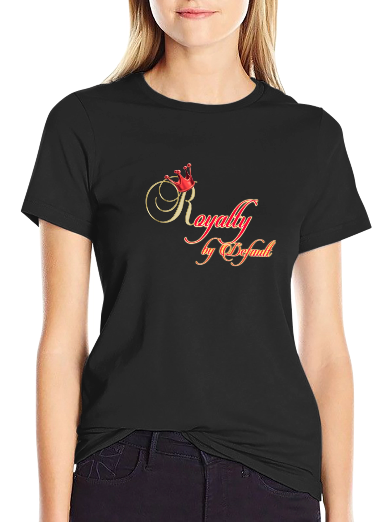 Royalty by Default Black Graphic T-Shirt