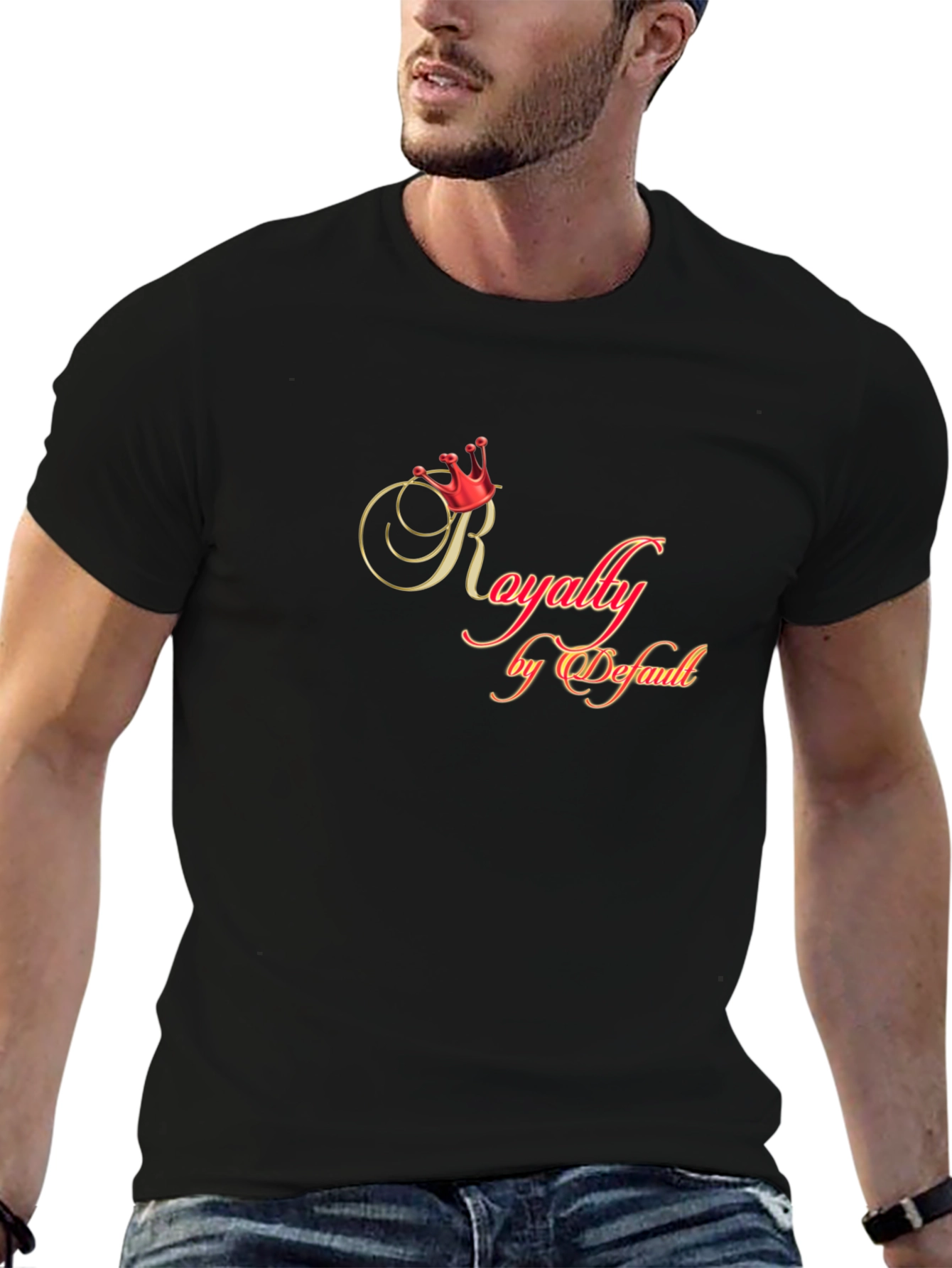 Royalty by Default Black Graphic T-Shirt