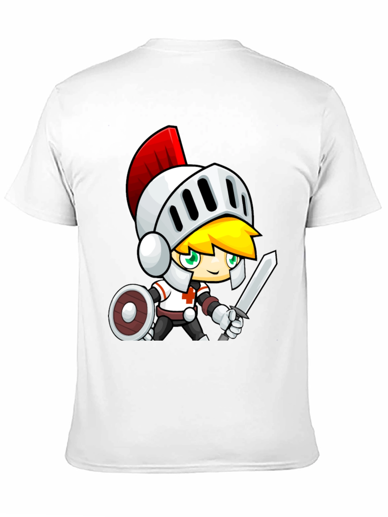 Cartoon Knight Black T-Shirt - Gaming Apparel
