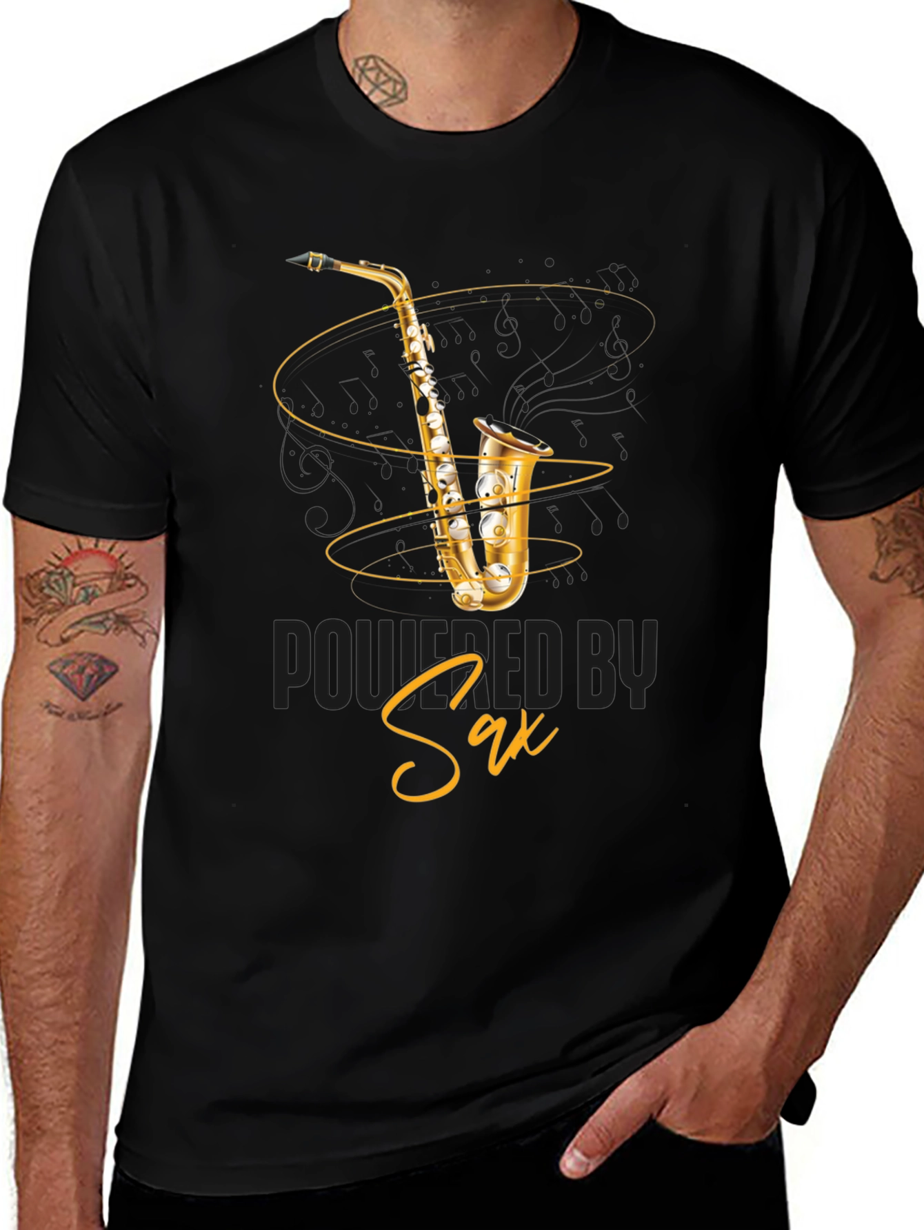 Saxophone Graphic T-Shirt - Musical Instrument Tee