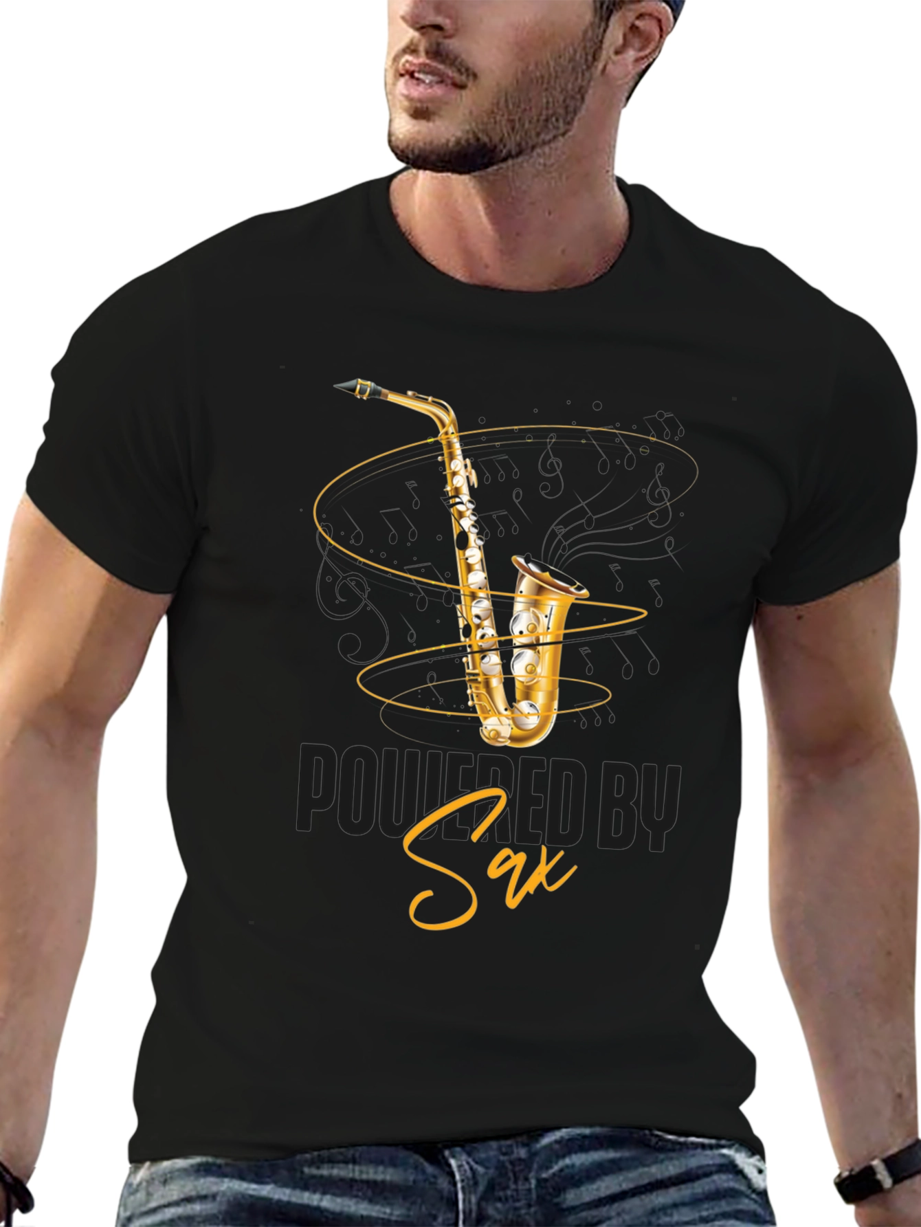 Saxophone Graphic T-Shirt - Musical Instrument Tee