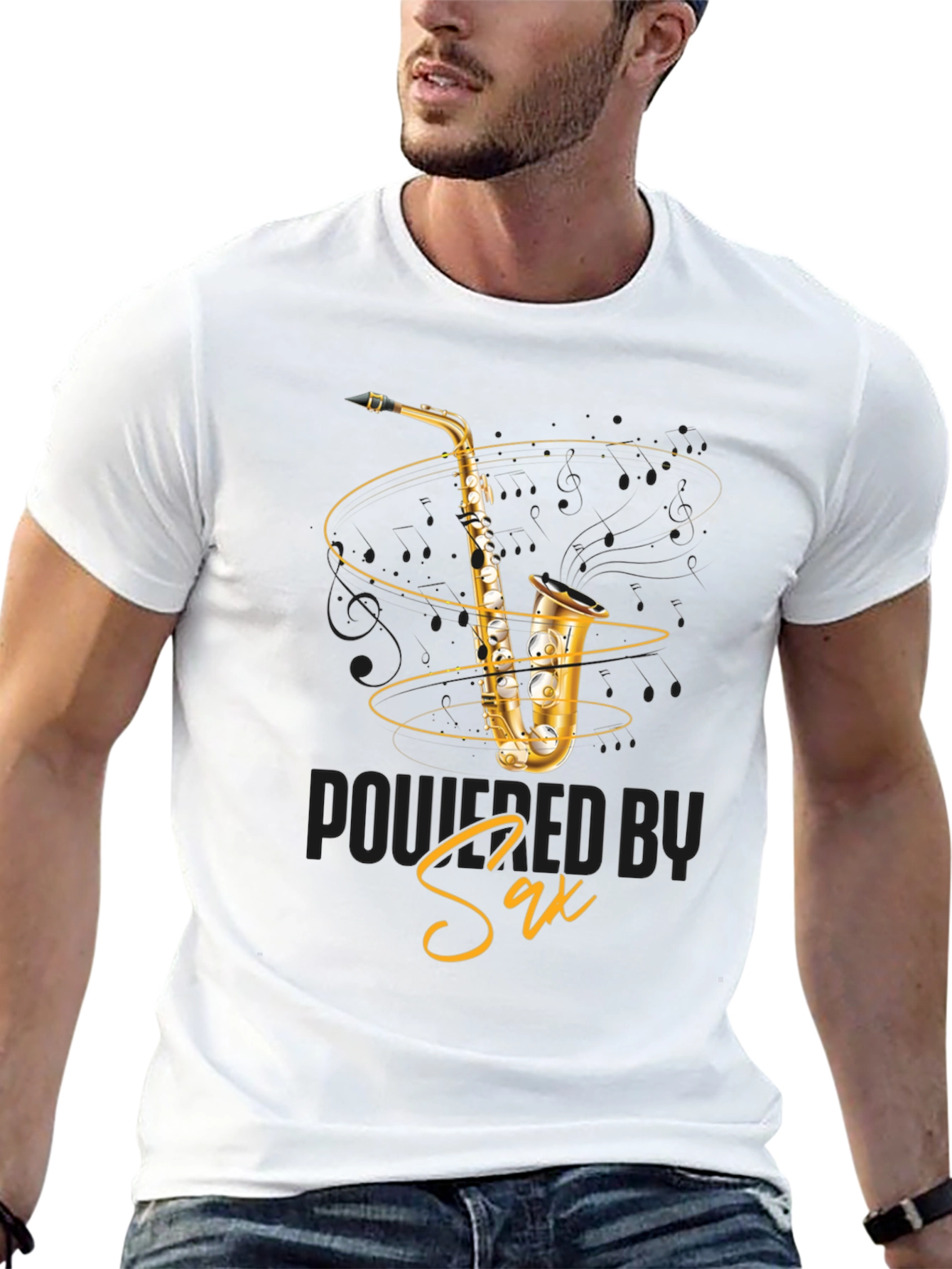 Saxophone Graphic T-Shirt - Musical Instrument Tee