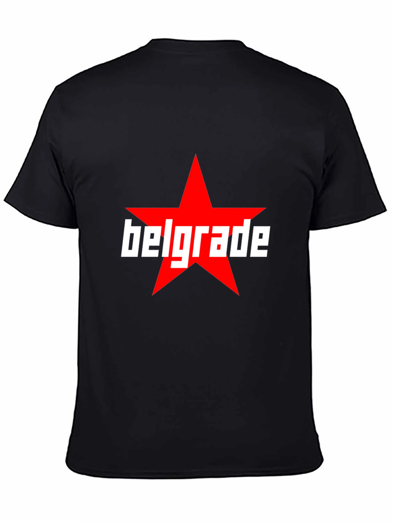 Belgrade Star Graphic Tee - Black Cotton T-Shirt