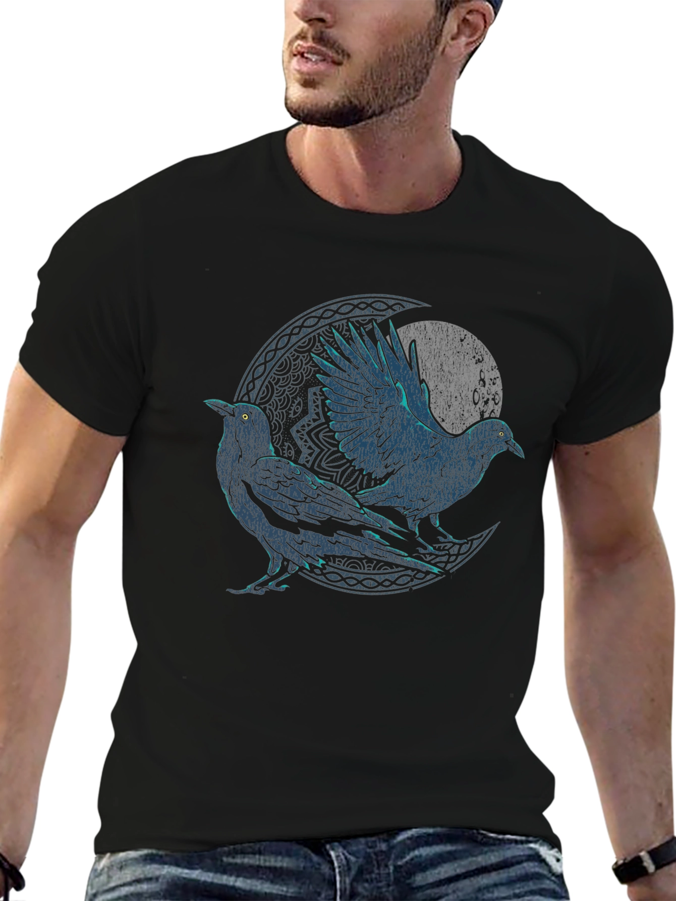 Mystic Raven Graphic T-Shirt - Black