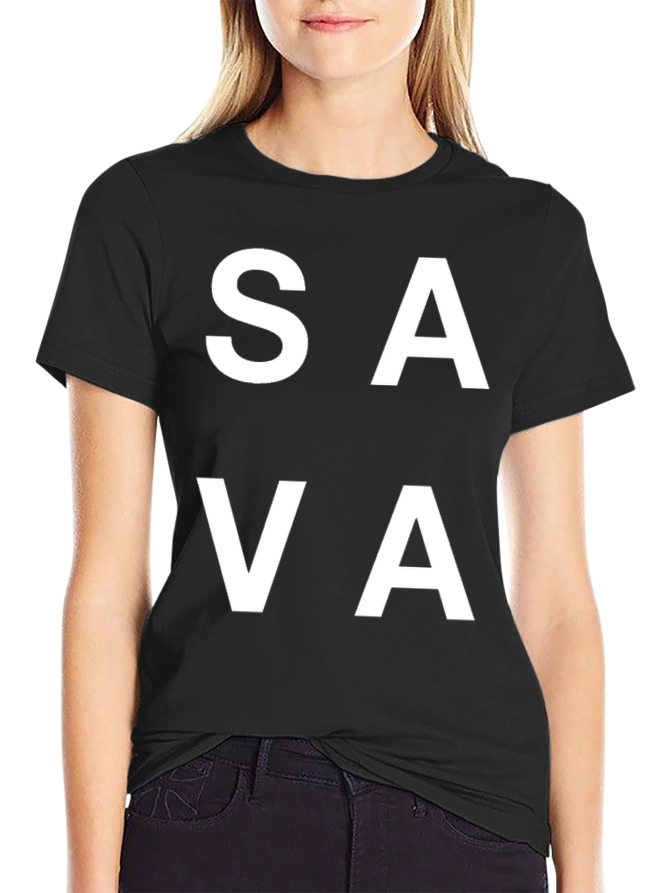 SAVA Graphic Tee - Casual Black T-Shirt