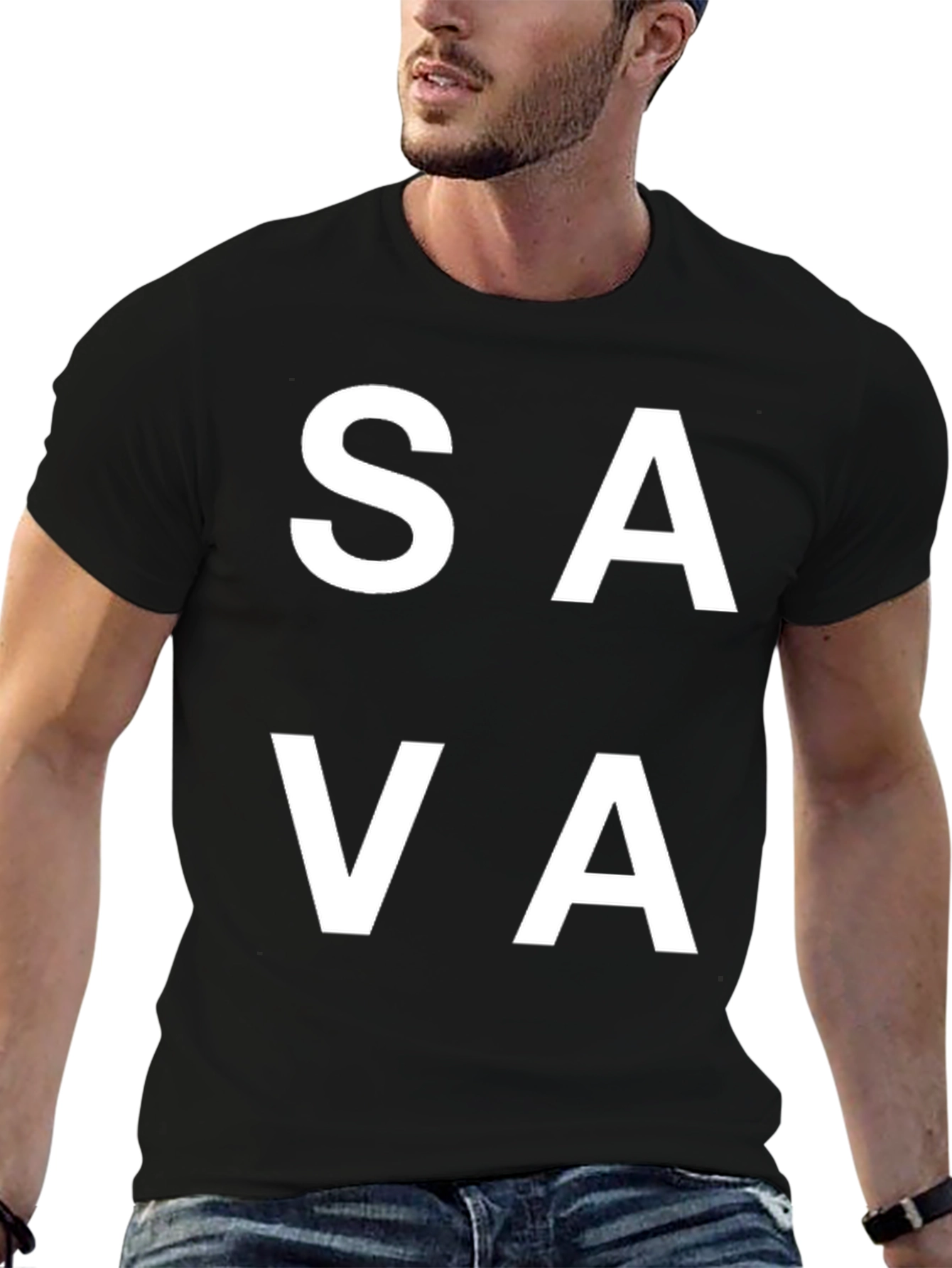 SAVA Graphic Tee - Casual Black T-Shirt