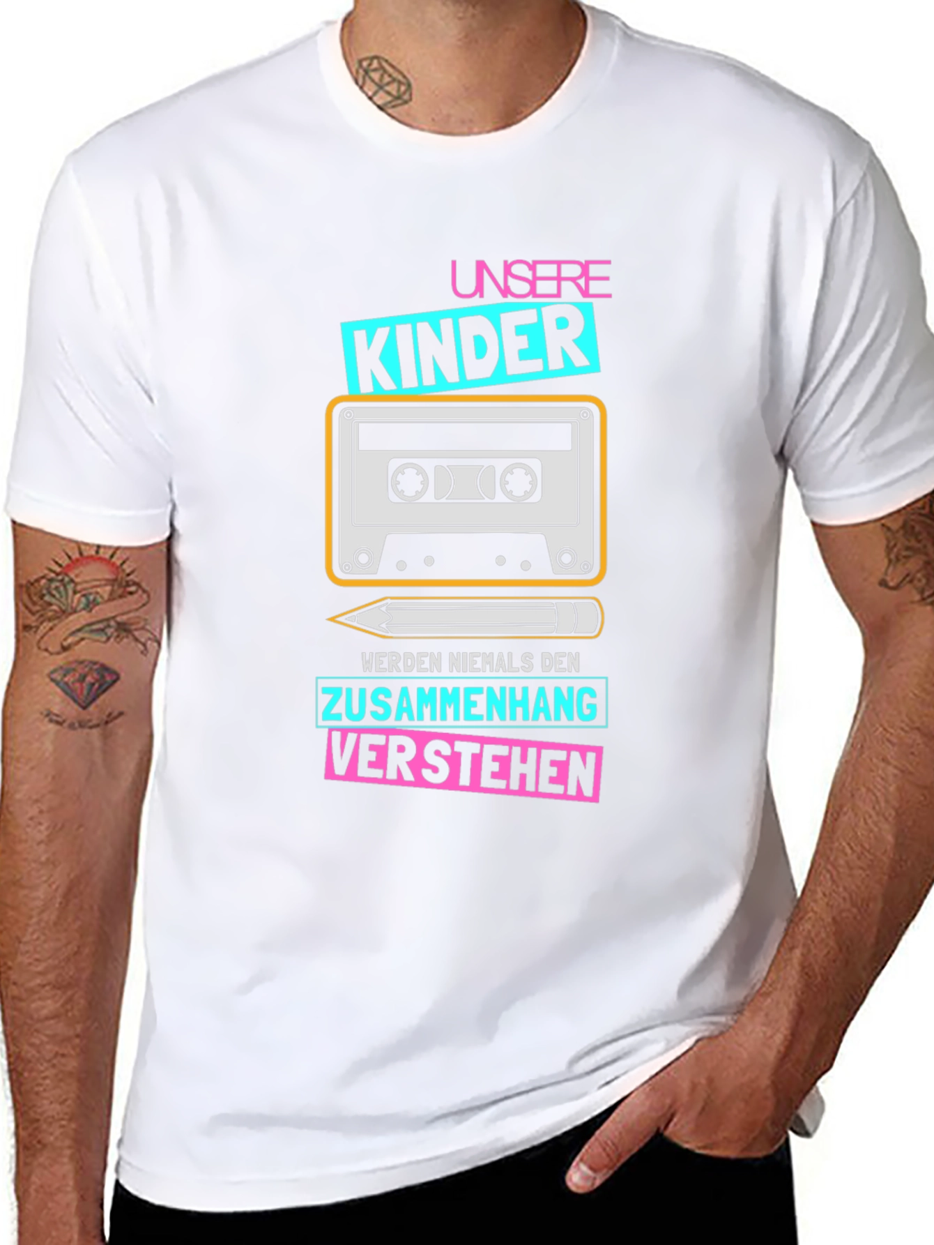 Retro Cassette Tape T-Shirt - Unsere Kinder